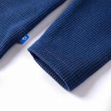 vidaXL Strickpullover Kinder-Sweatshirt mit Waffelmuster und Landschaft Marineblau 128