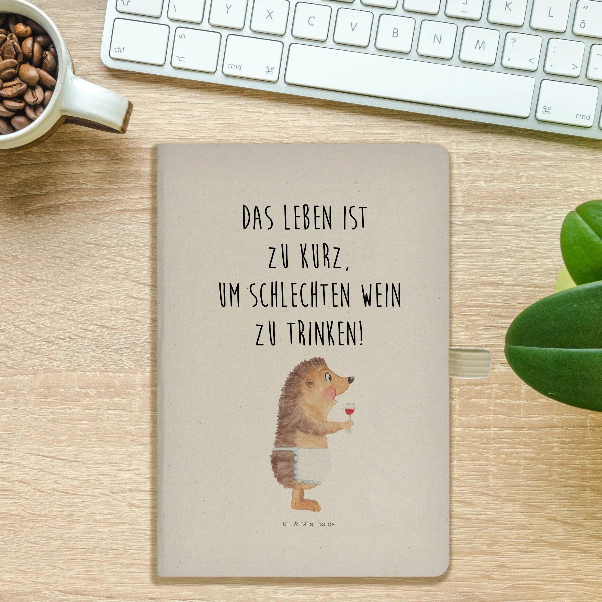 Thumbnail - Mr. & Mrs. Panda Notizbuch Igel Wein - Transparent - Geschenk, A5 Notizbuch Geschenk, A5 Notizbu Mr. & Mrs. Panda, Hochw...