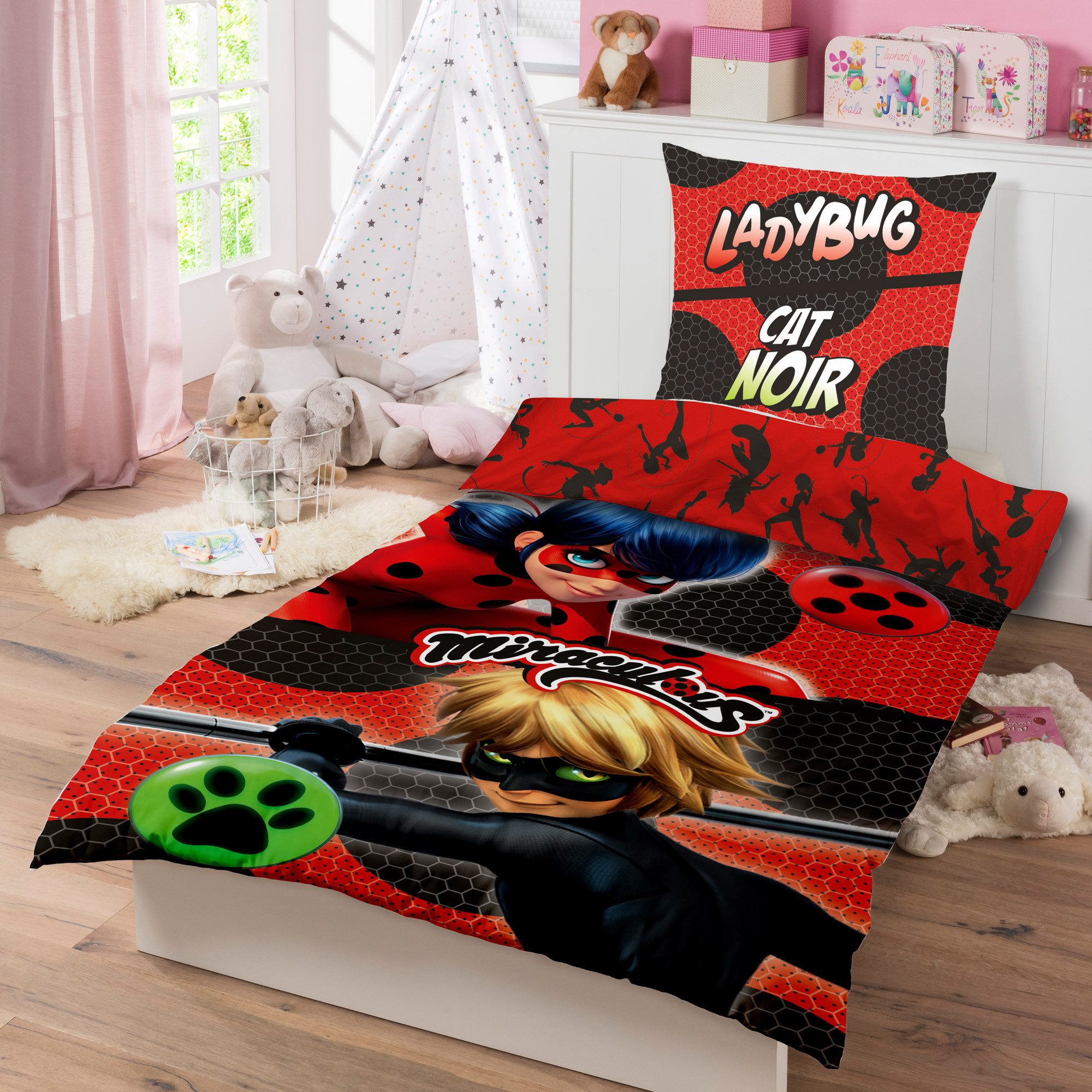 BERONAGE Kinderbettwäsche Miraculous Ladybug Duo Bettwäsche Linon / Renforc günstig online kaufen