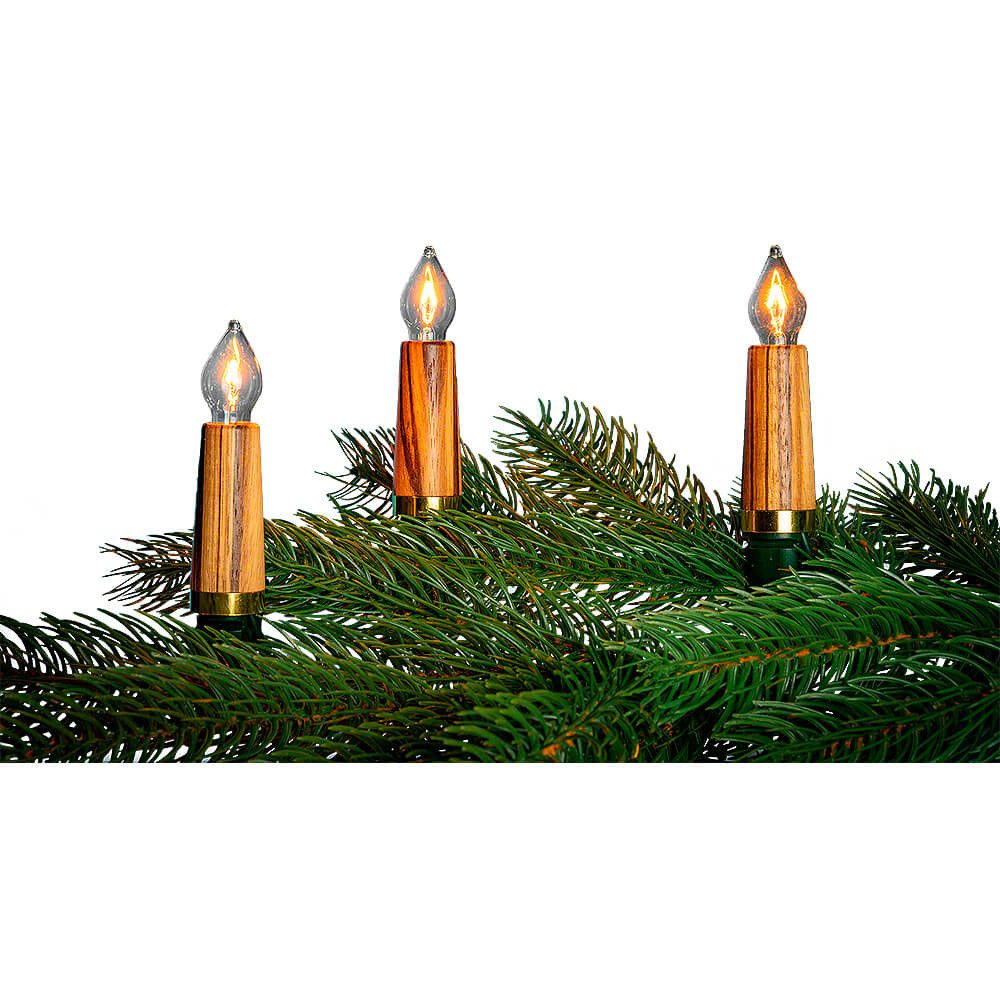 NARVA Schwibbogen NARVA Exclusive Lichterkette mit 20 Holzschaftkerzen aus Zebranoholz v