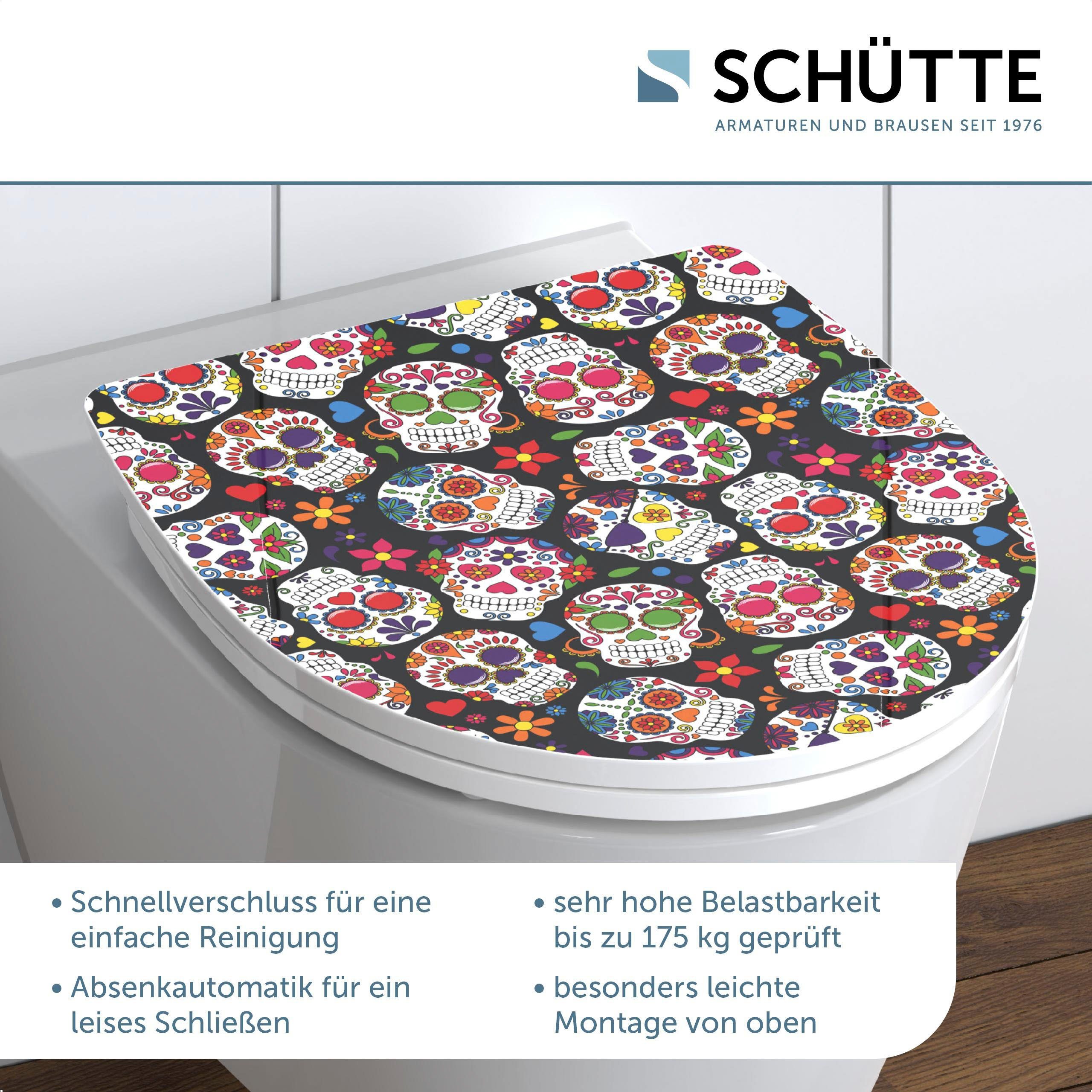 Schütte WC-Sitz Crazy Skull, Duroplast,mit Absenkautomatik und Schnellversc günstig online kaufen