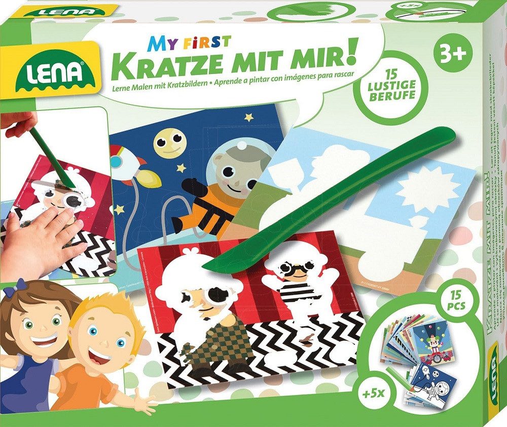 Lena® Mehrteilige Bilder Kratze mit mir Berufe / Feinmotorik / Kratzbilder / Bastelset, Lustige Berufe Kratzbilder, Bastelset / Mitgebsel / Ideal als Geschenk