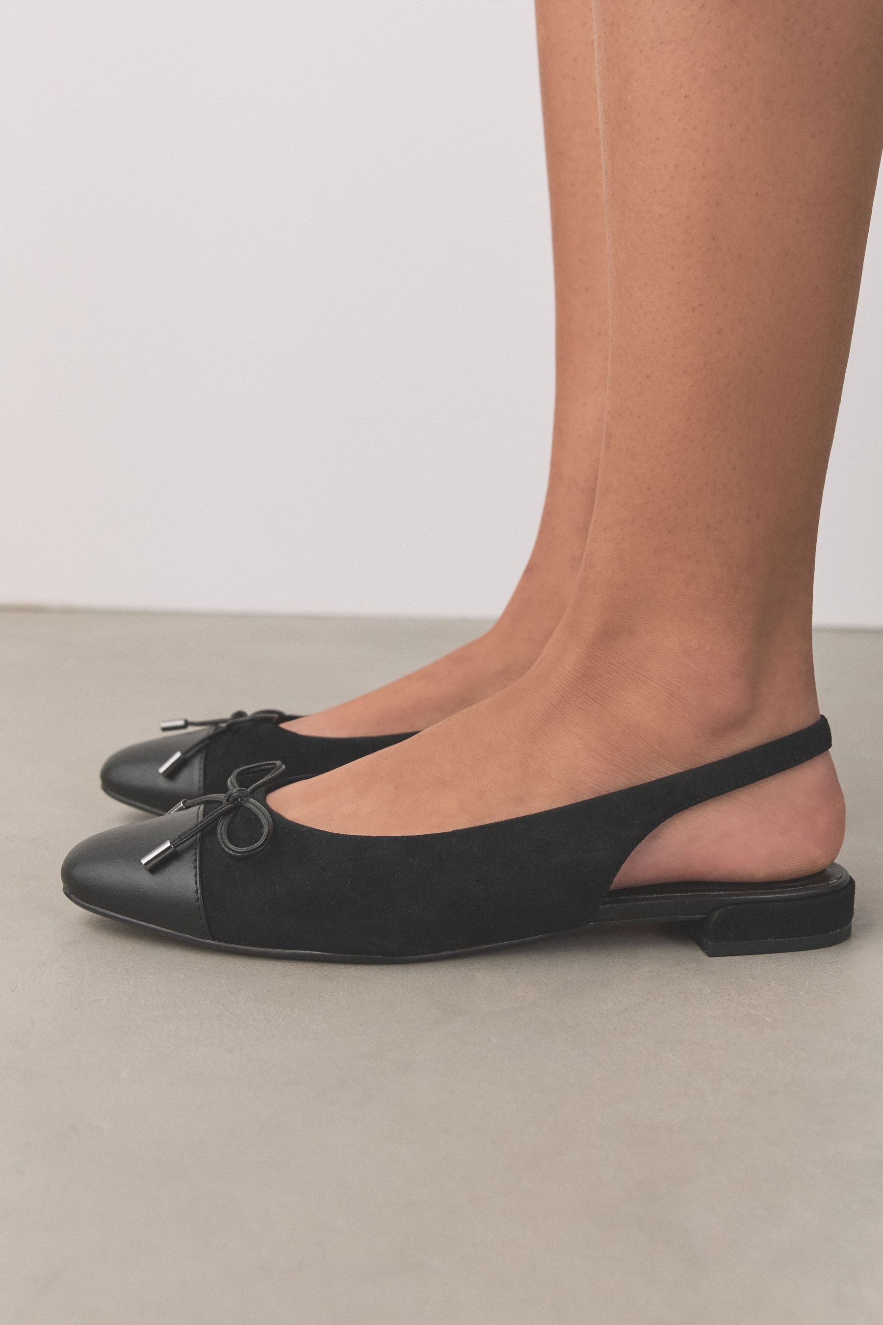 Next Forever Comfort® Leder-Slingbacks mit Schleife Slingsandale (1-tlg)