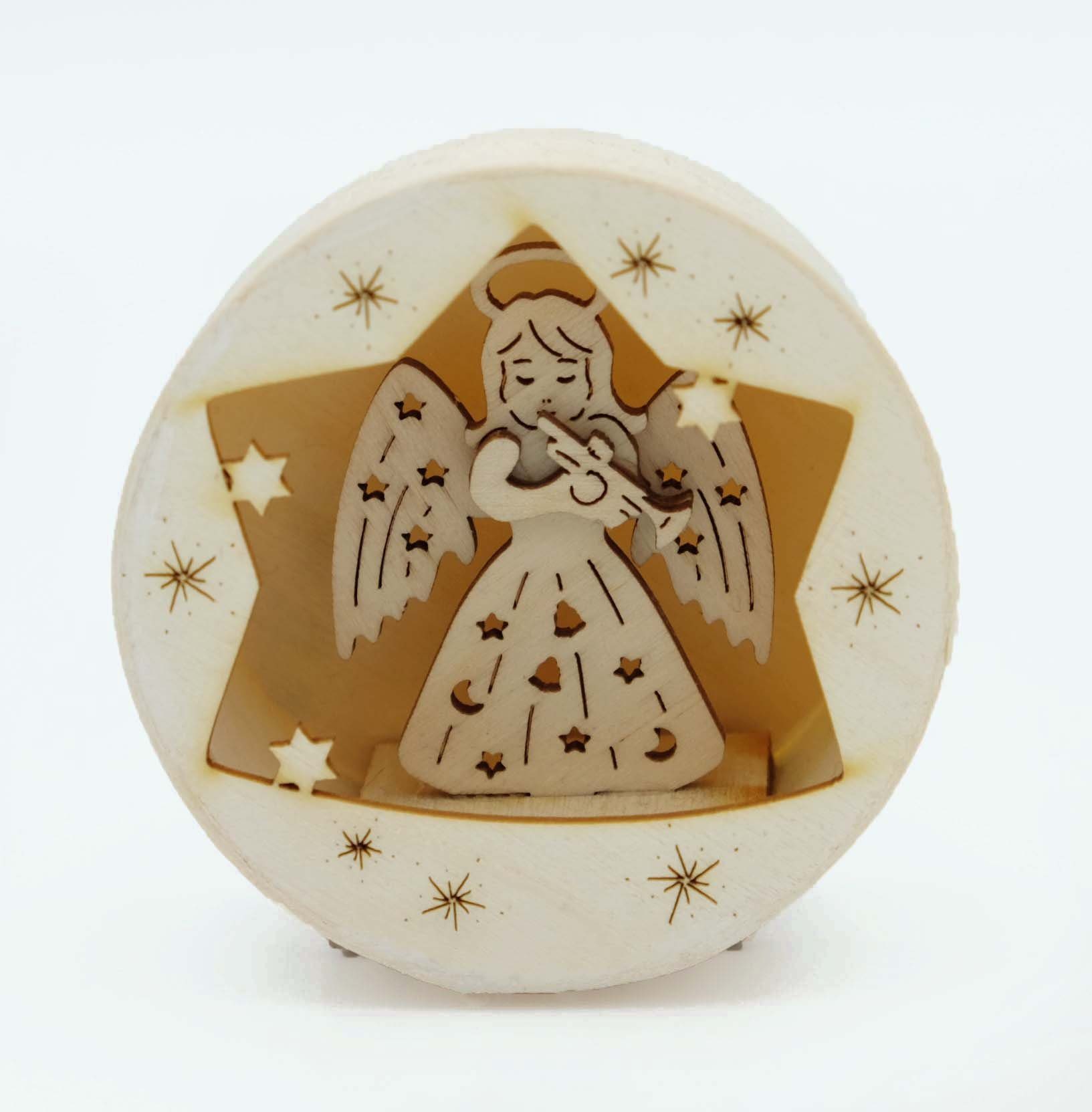 DeColibri Weihnachtsfigur Weihnachtsdeko Spandose Engel (Packung), Ost - Erzgebirge Weihnachten Handwerkskunst