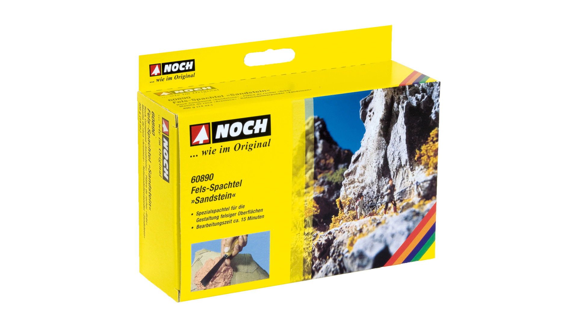 NOCH Modelleisenbahn-Spielunterlage Fels-Spachtel „Sandstein“, mit realistischer Felso