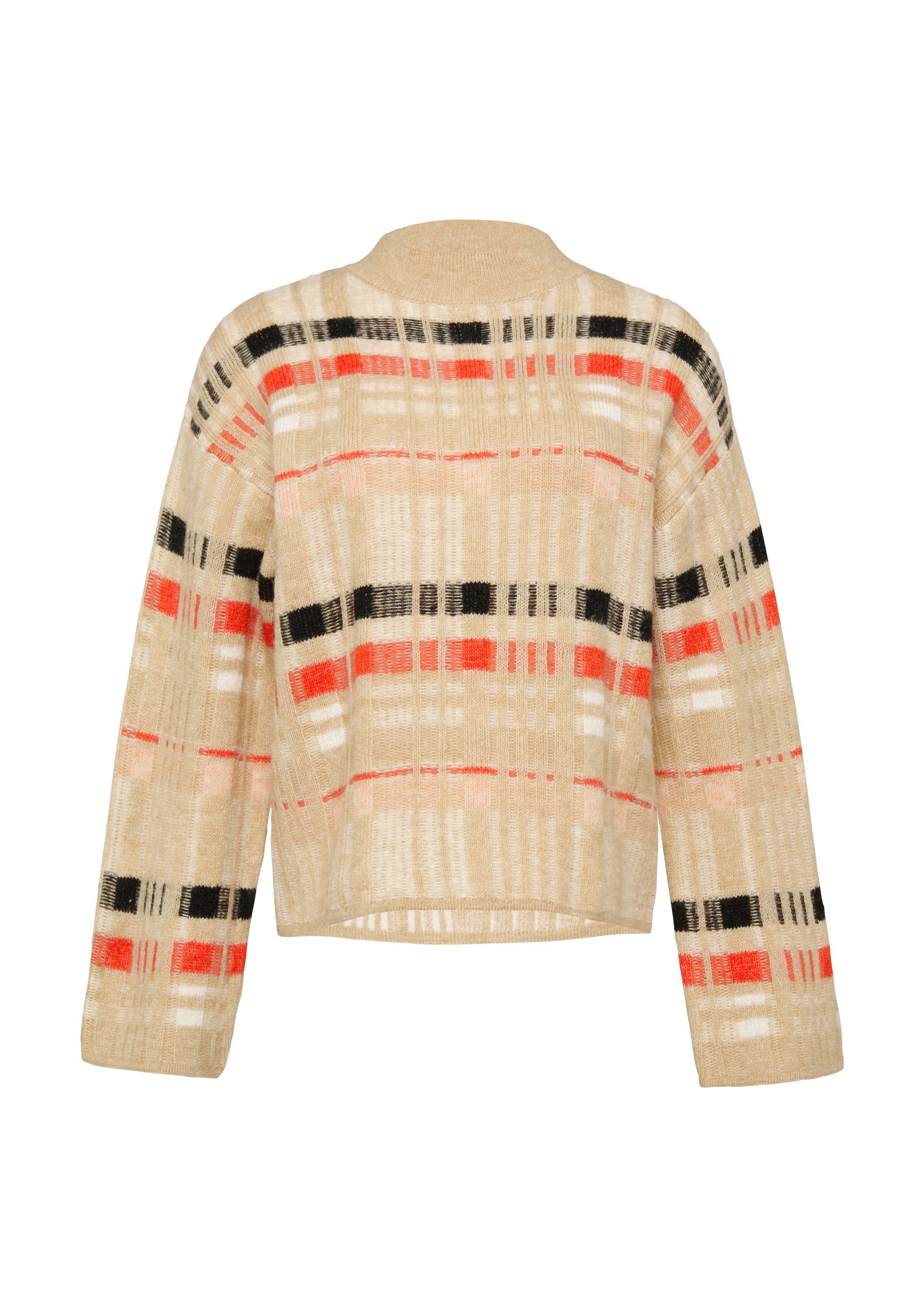 s.Oliver Longpullover Strickpullover Karierter Strickpullover mit weitem Är günstig online kaufen