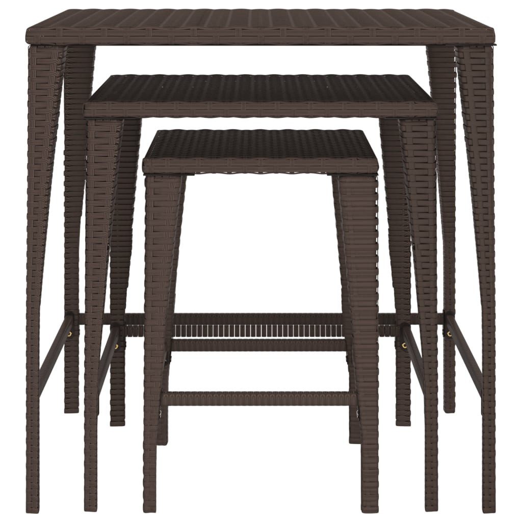 vidaXL Gartentisch Garten-Satztische 3 Stk. Braun günstig online kaufen