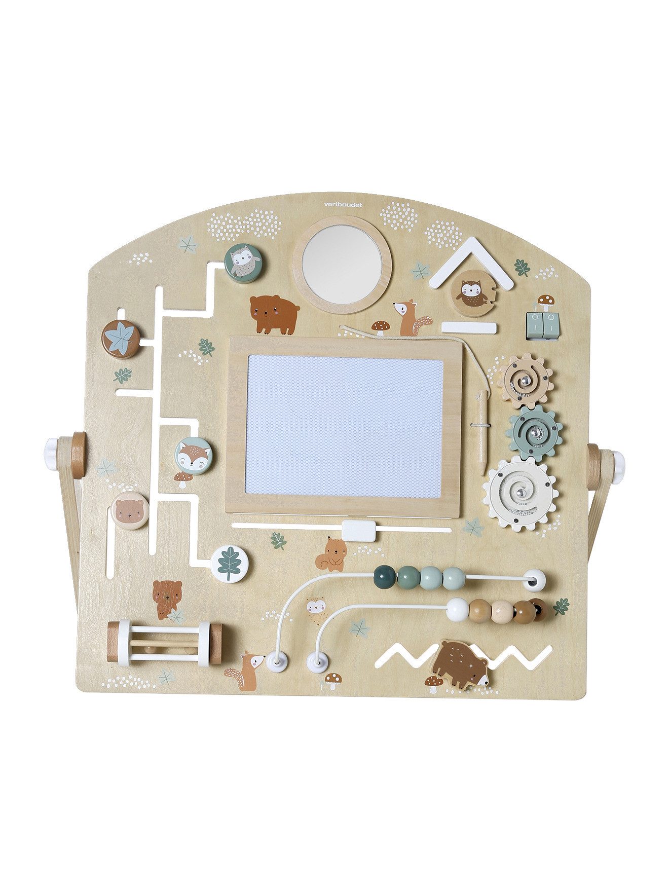 vertbaudet Lernspielzeug Baby Activity-Tafel GRÜNER WALD, Holz FSC®