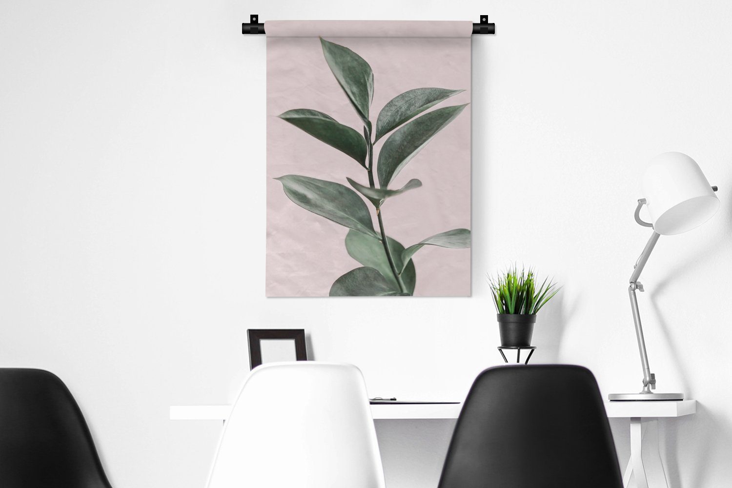 MuchoWow Wanddekoobjekt Pflanzen - Grün Tapisserie, Wand, für der Schlafzimmer - - Natur Wohnzimmer, an Rosa, Deko