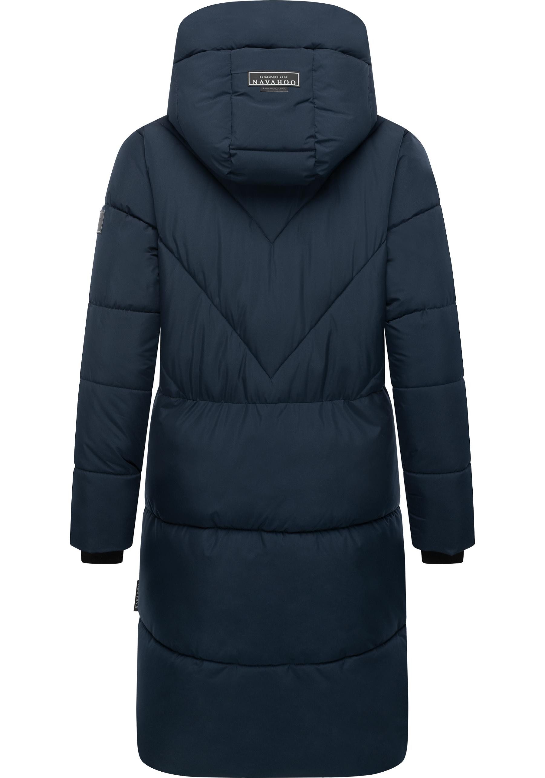 Navahoo Steppmantel Kältekuschel XIV Warmer Damen Wintermantel mit Fleece-gefüttertem Kragen