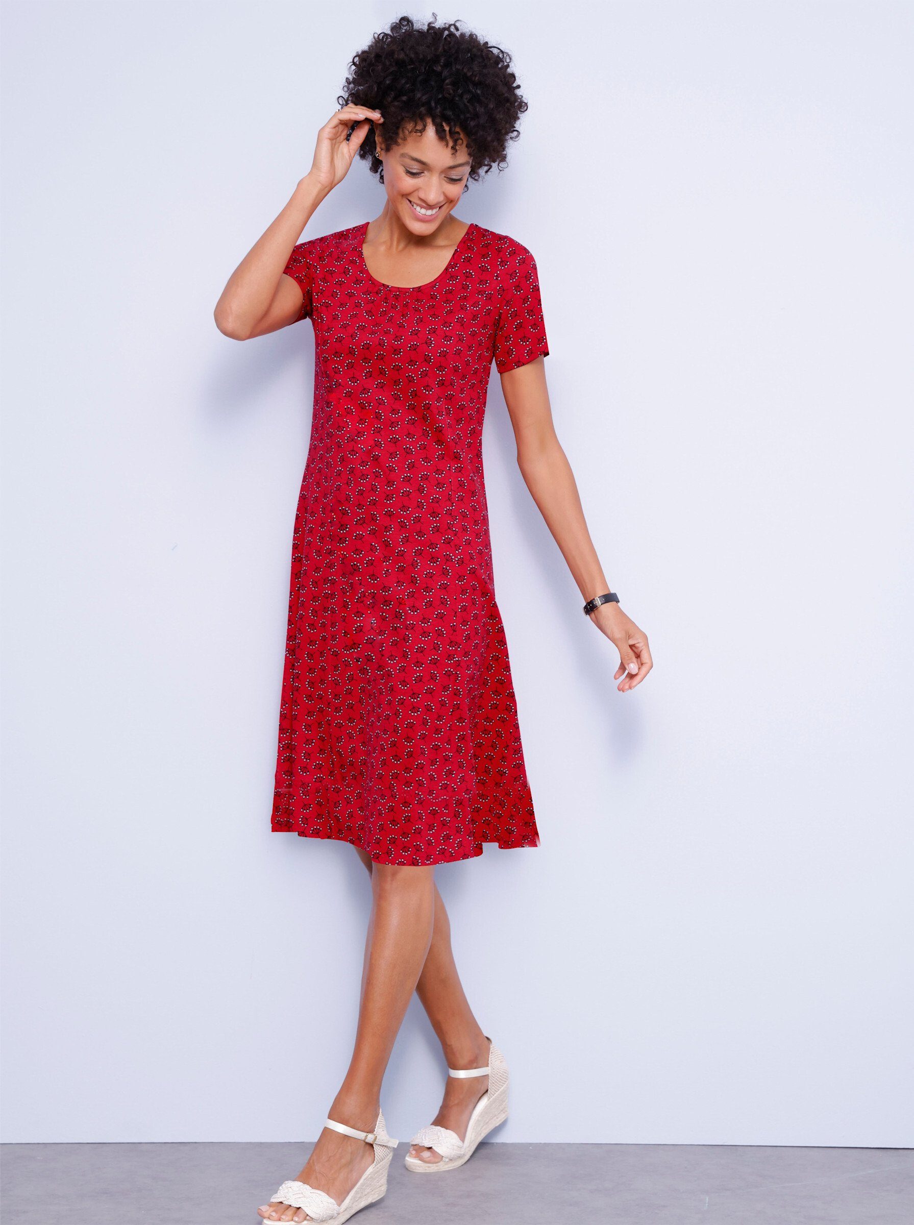 Sieh an! Jerseykleid Jersey-Kleid Kurzarm