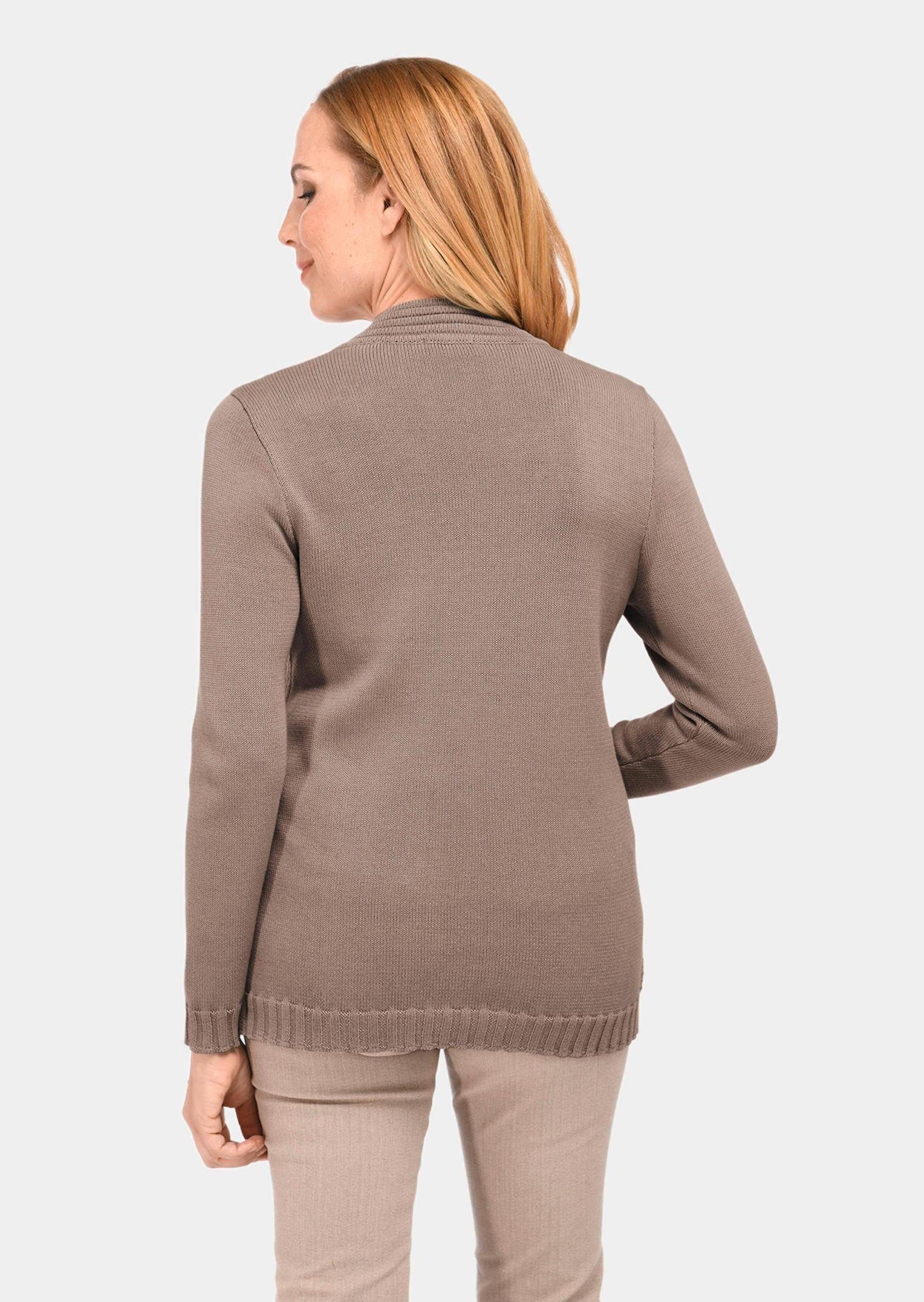 taupe Kurzgröße: GOLDNER Strickpullover