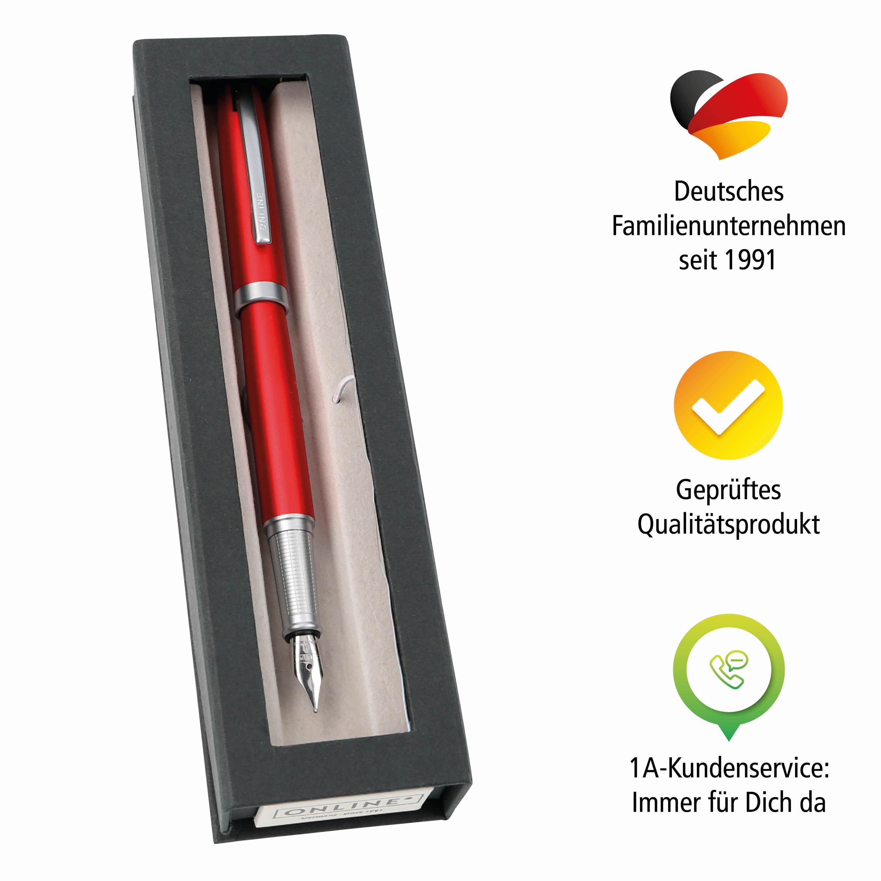 Online Pen Füller Eleganza Füllhalter, Geschenkbox in Rot