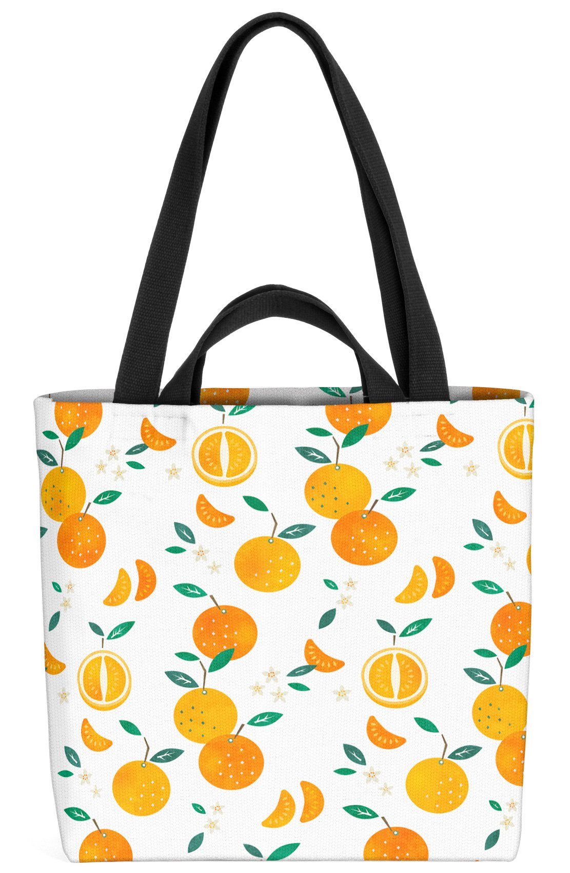 VOID Henkeltasche (1-tlg), Aquarell Orangen Mandarine Essen Kochen Küche Zitrus-früchte Muster