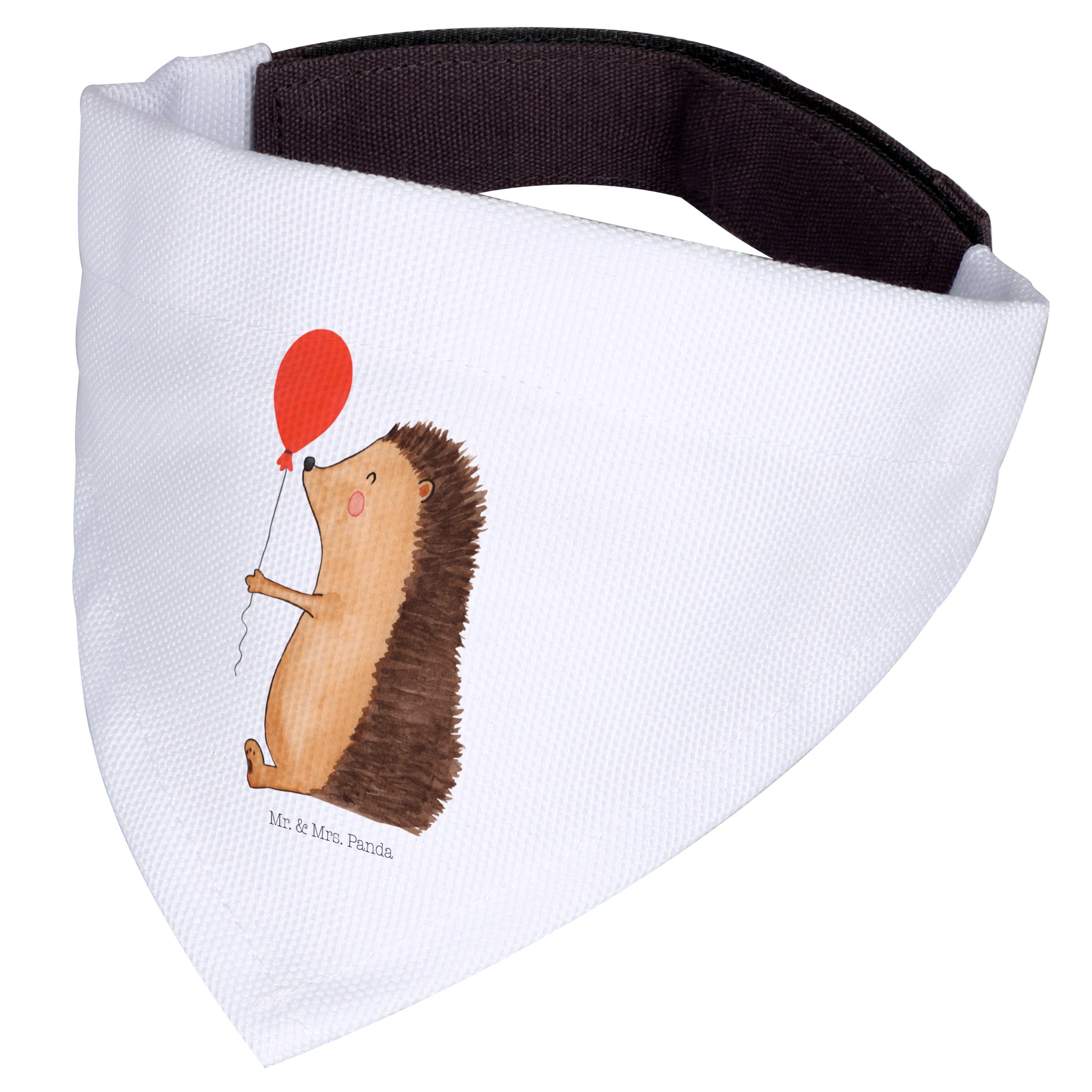 Mr. & Mrs. Panda Hundefliege Igel Luftballon, Tuch, Weiß, Halstuch, Glückwunsch, Lustige Sprüche, Polyester, Hundebandana Happy Birthday Tuch für Hunde