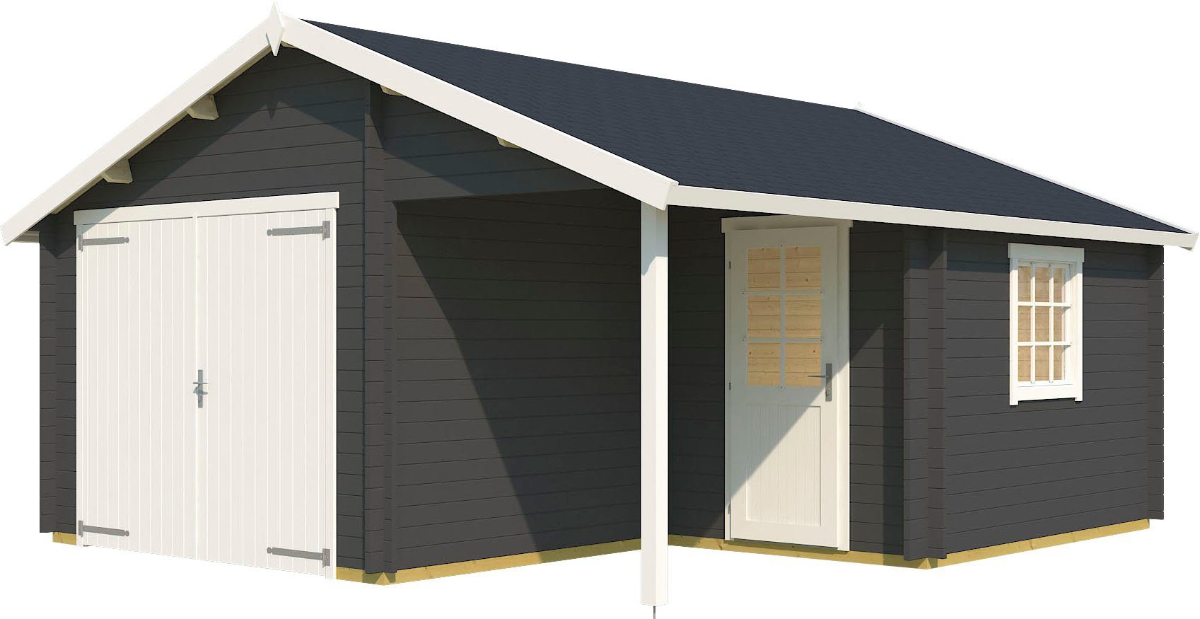 LASITA MAJA Garage Nevis (Set, Mit zusätzliche Eingang), Garage + Holztor | Garagen