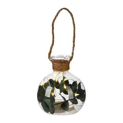 Depot Tischleuchte »LED-Lichtobjekt Eukalyptus«, aus Glas, Hanf, Kupfer, Polyresin, Ø 8 Zentimeter