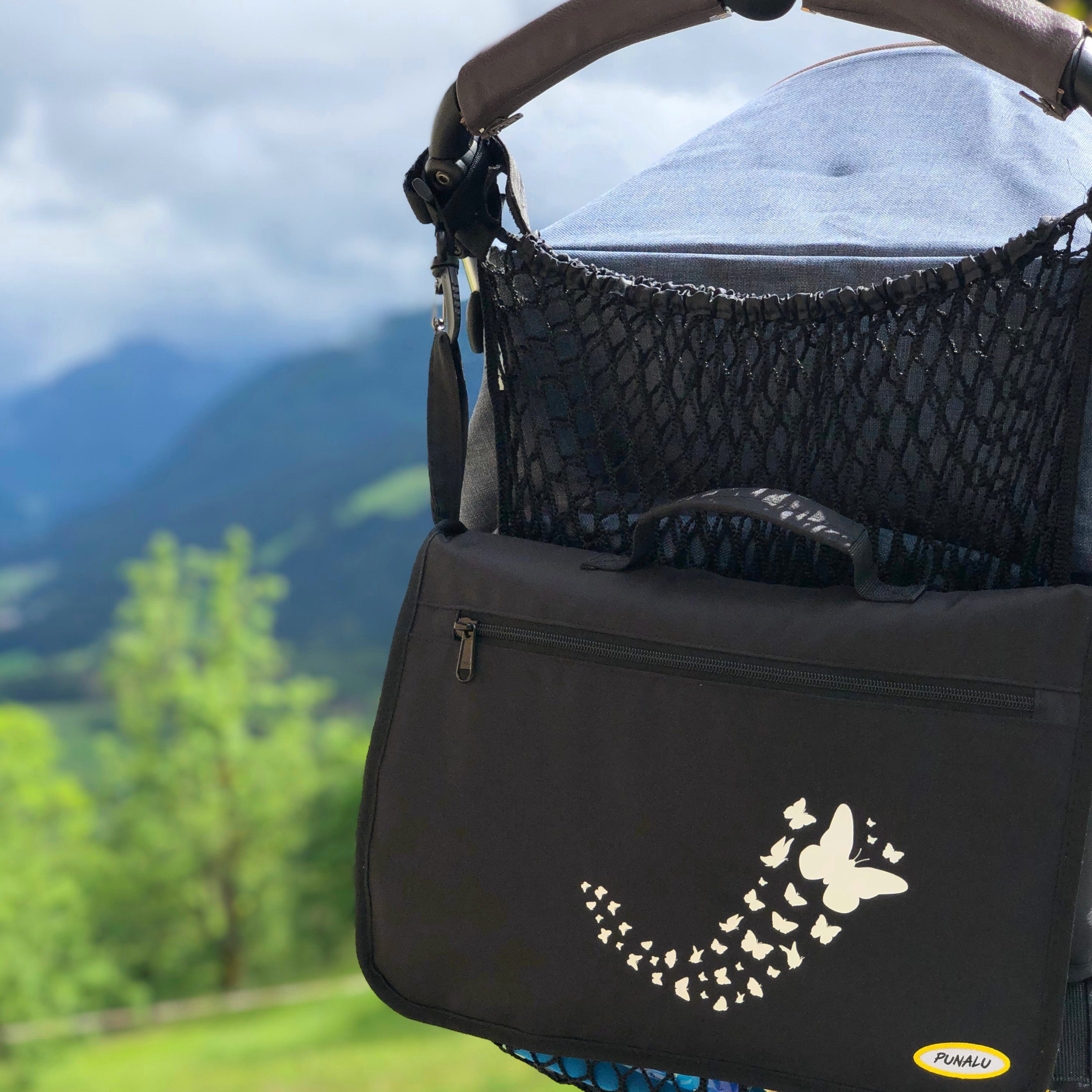 PUNALU Kinderwagen-Tasche Punalu 2x Kinderwagenhaken für Kinderwagen