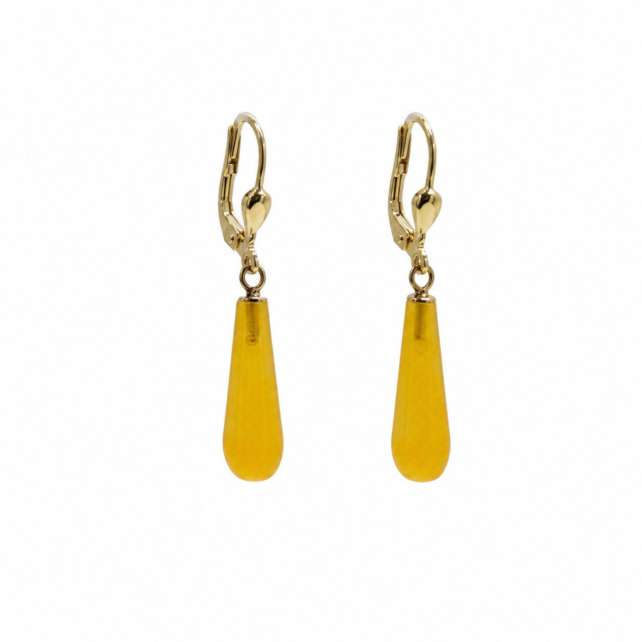 Sogni d'oro Paar Ohrhänger mit gelbem Chalcedon, Silber 925 vergoldet