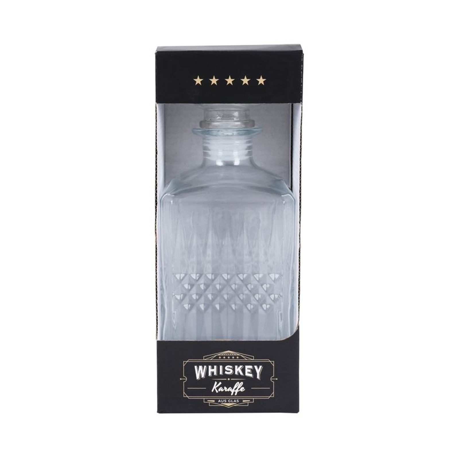 BURI Dekanter Whiskykaraffe aus Glas 850ml Whisky Whiskey Cognac Likör Karaffe