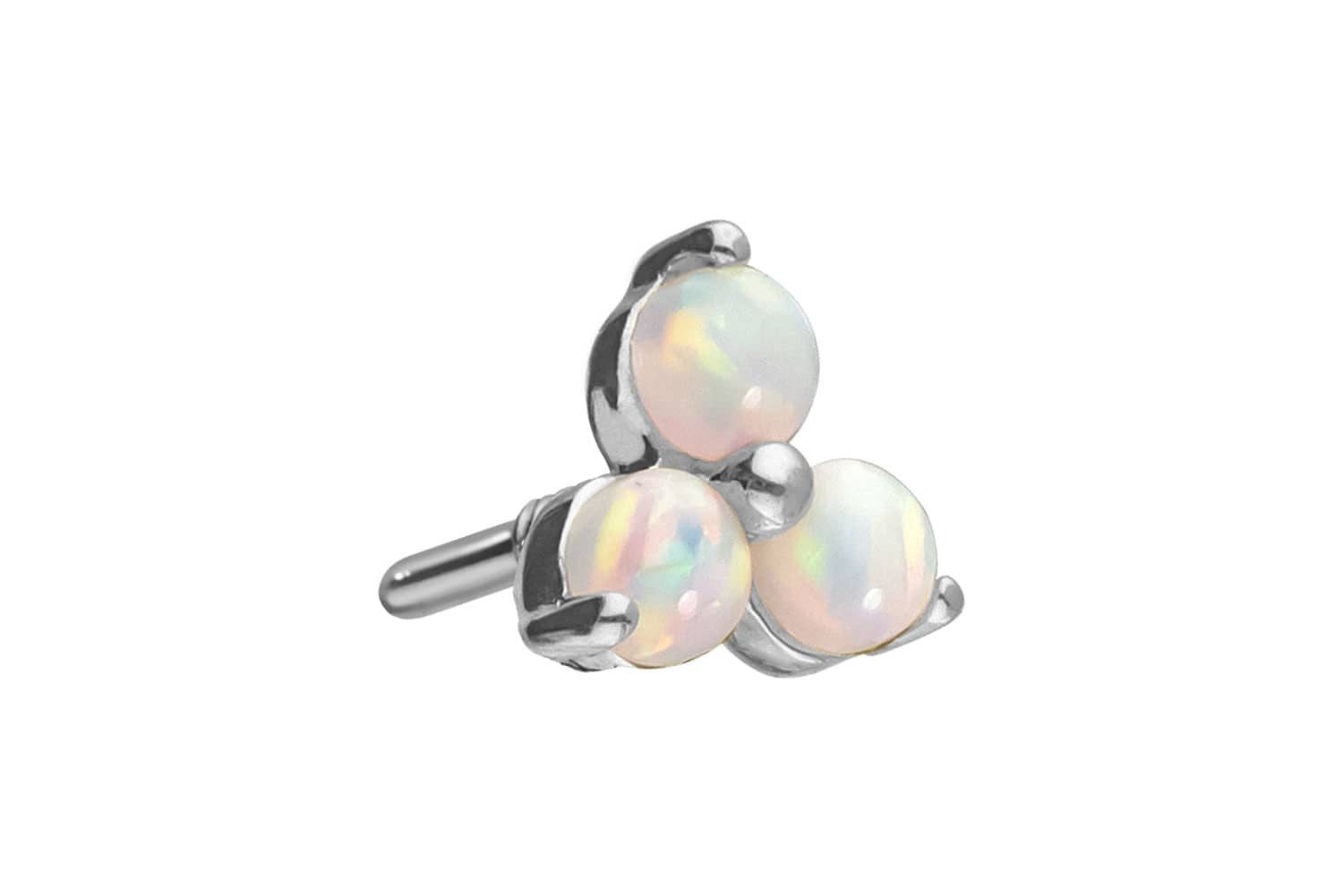 Piercing-Set 14 Karat Gold Schraubaufsatz mit Außengewinde BLUME + 3 SYNTHETISCHE