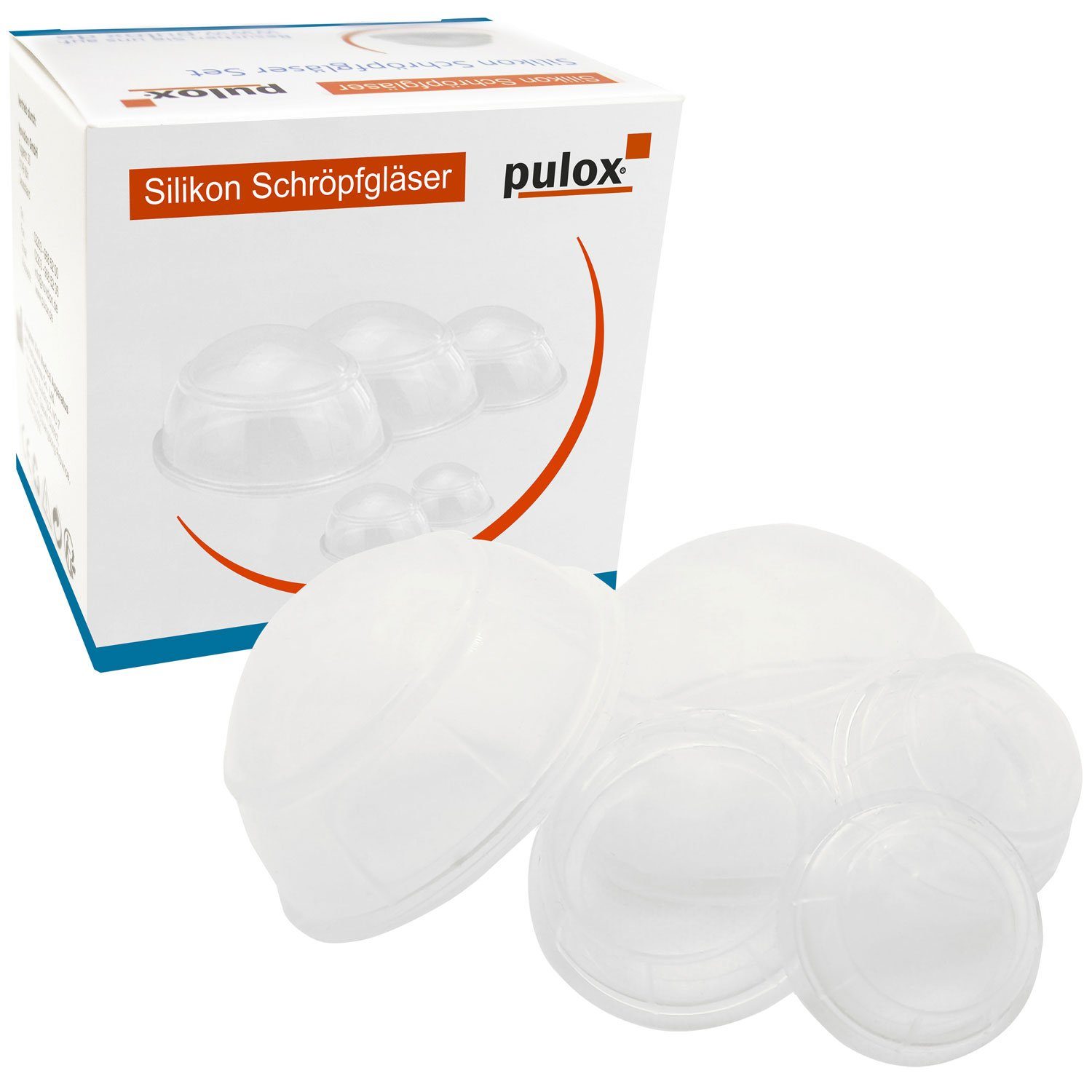 pulox Vakuum-Messager Schröpfgläser 5er Set Silikon