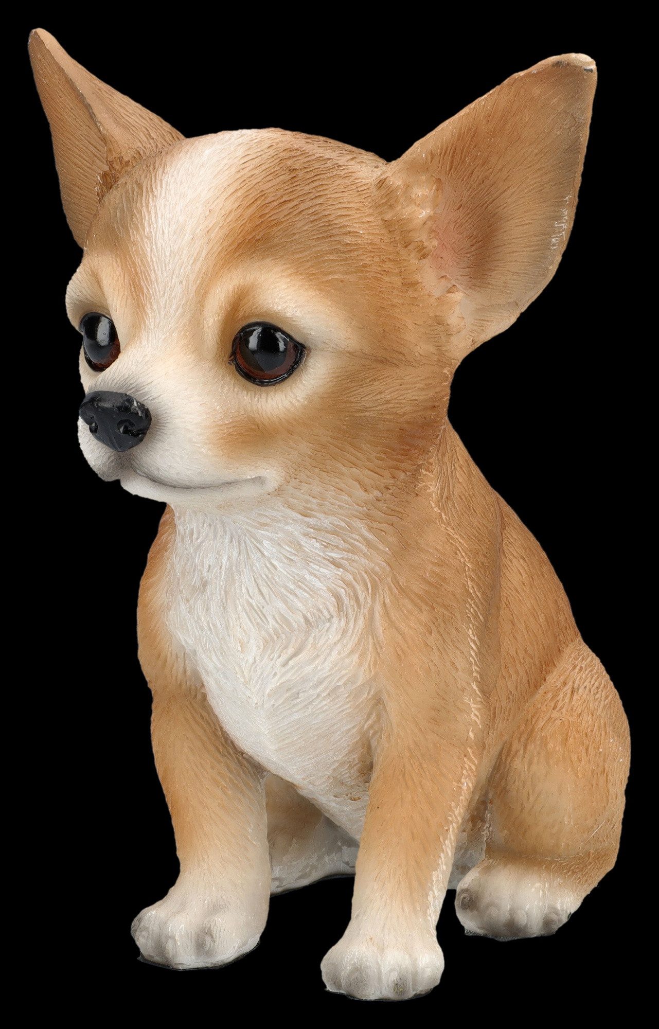 Figuren Shop GmbH Tierfigur Chihuahua Welpe Deko – Hundefigur Statue handbemalt 15,5 cm Dekofigur