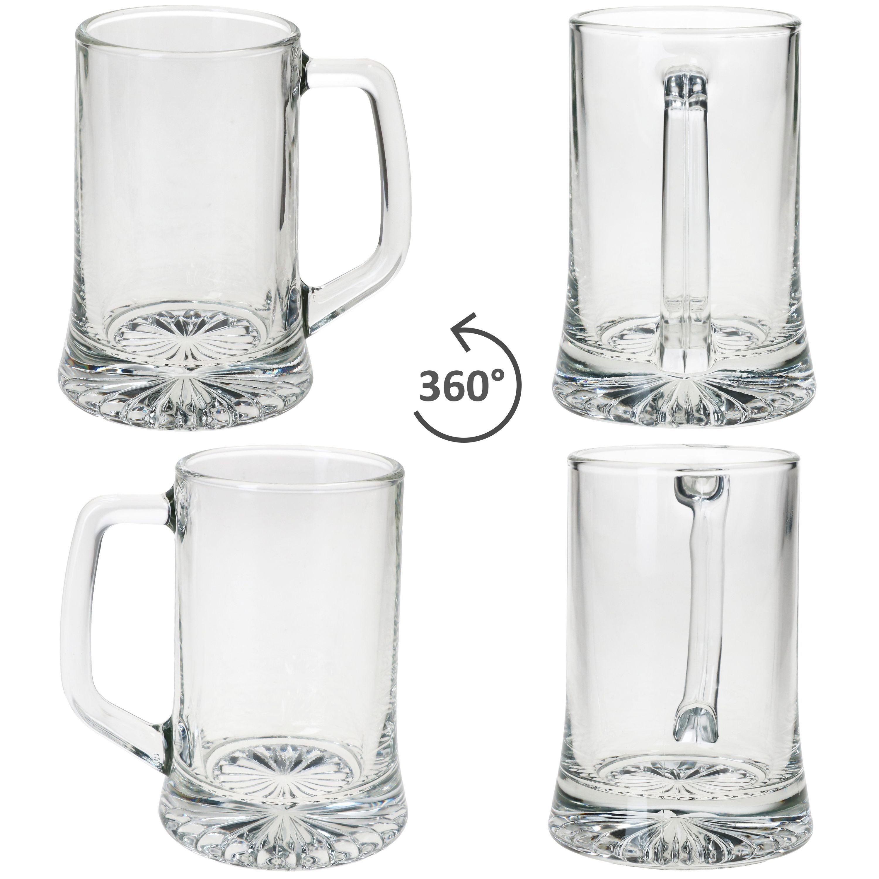 MamboCat Bierglas 6x Bierkrug Akki 0,2L mit Sternboden & Henkel Bierseidel 200ml Glas, Glas – Bild 4 von 5