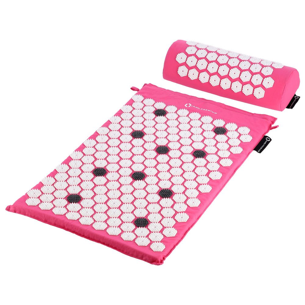 HMS Premium Akupressurmatte Akupressurmatte mit Kissen (Spar-Set, 1-St., fördert Durchblutung), verbessert die Durchblutung und reduziert Verspannungen