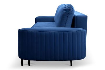 MOEBLO Schlafsofa VENCE, Schlafcouch mit Bettfunktion Sofa Couch für Wohnzimmer Schlafsofa Federkern Sofagarnitur Polstersofa Samtstoff, mit Schlaffunktion und Bettkasten, - (BxHxT): 244x92x102 cm