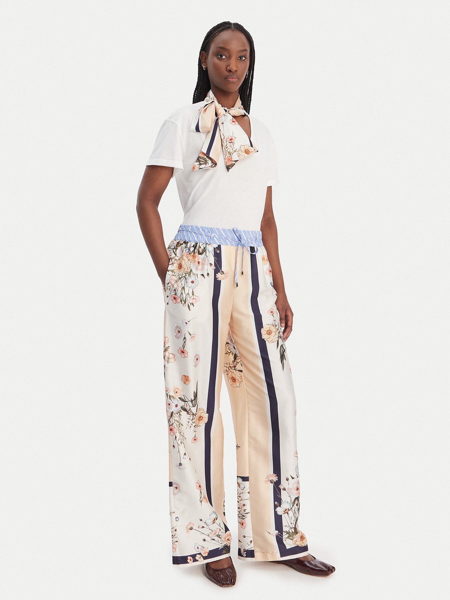 Liu Jo Palazzohose florale Liu Jo Palazzohose - High Waist Relaxed Fit