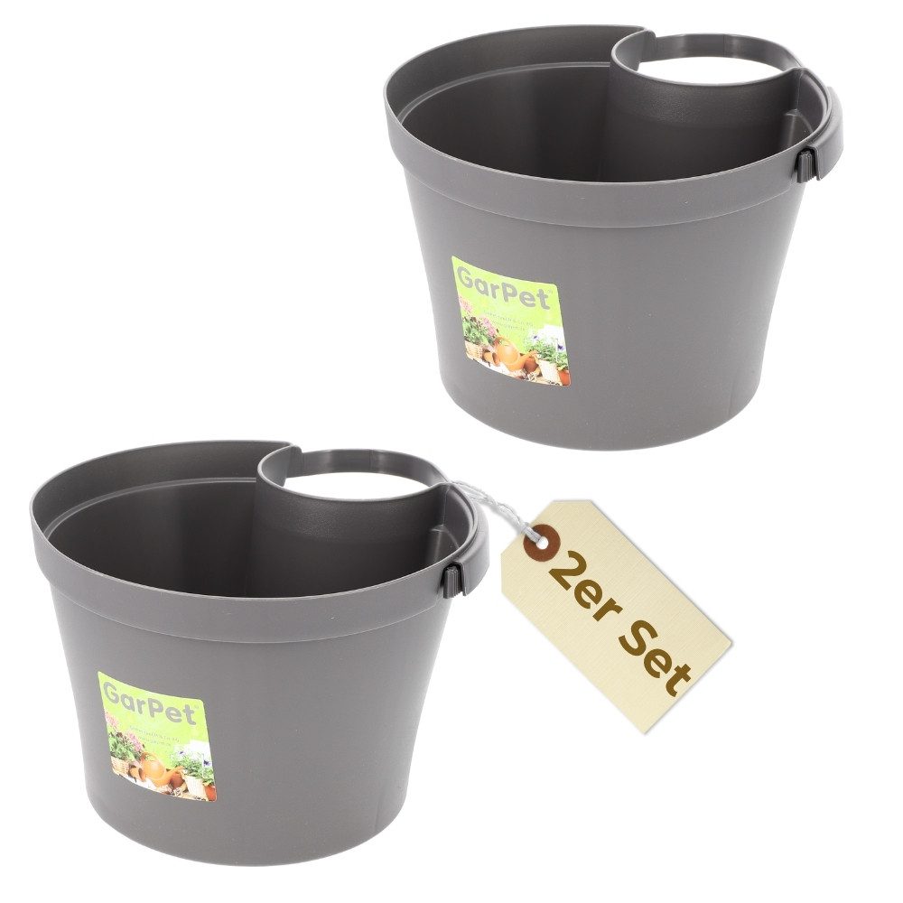 GarPet Blumentopf 2er Set Fallrohr Blumentopf für Regenrohr Regenrinne Pfosten Hängetopf