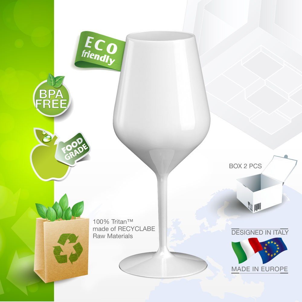 Doimoflair Weinglas DoimoFlair Weingläser aus Kunststoff bruchsicher Plastik, 2-tlg.