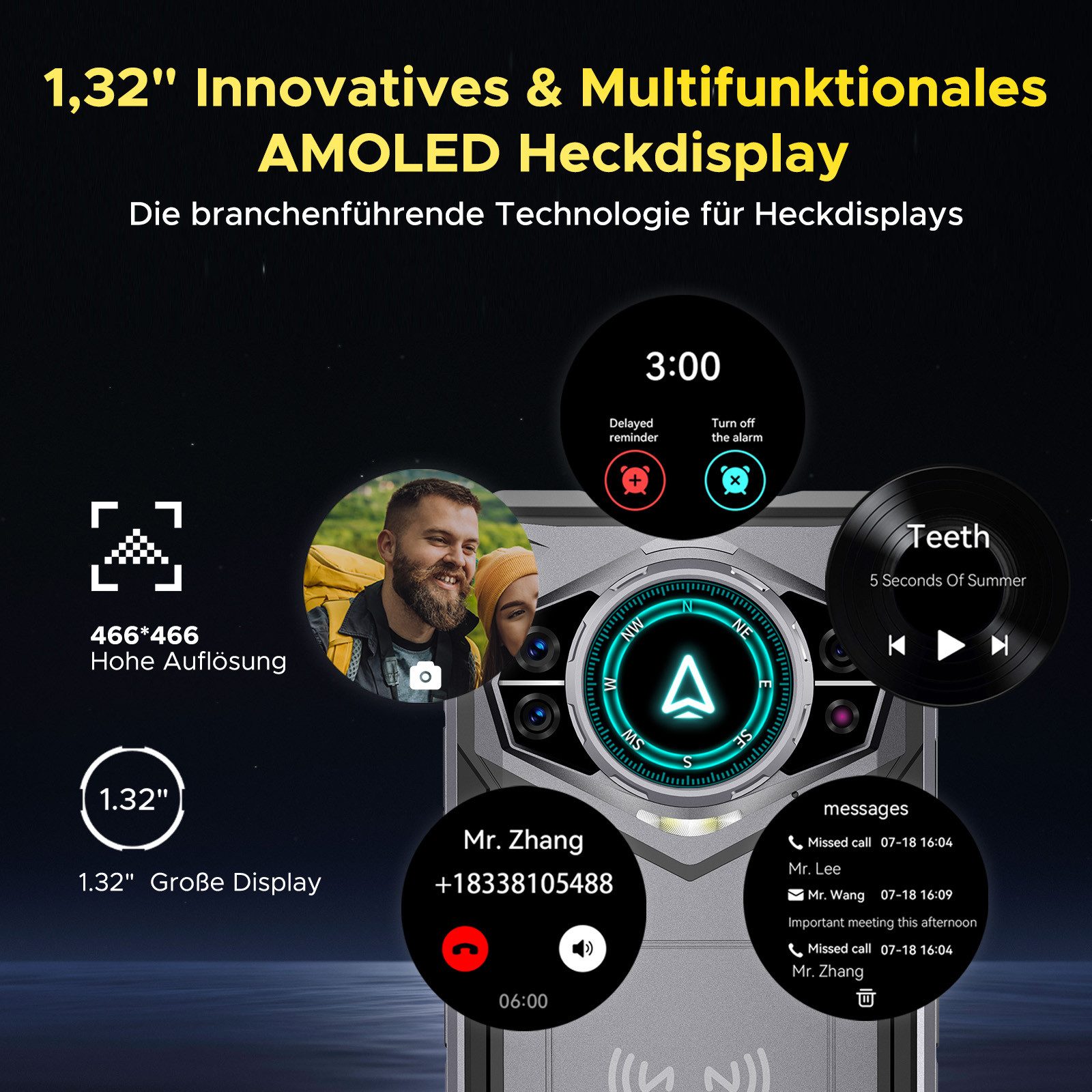 DOOGEE S200 5G Robustes Smartphone mit 1,32-Zoll-Rückbildschirm, 10800mAh Smartphone (6.72 Zoll, 256 GB Speicherplatz, 100 MP Kamera, 100 MP + 20 MP, 6,72 Zoll, 120 Hz, NFC, 5G Dual-SIM, WiFi6)