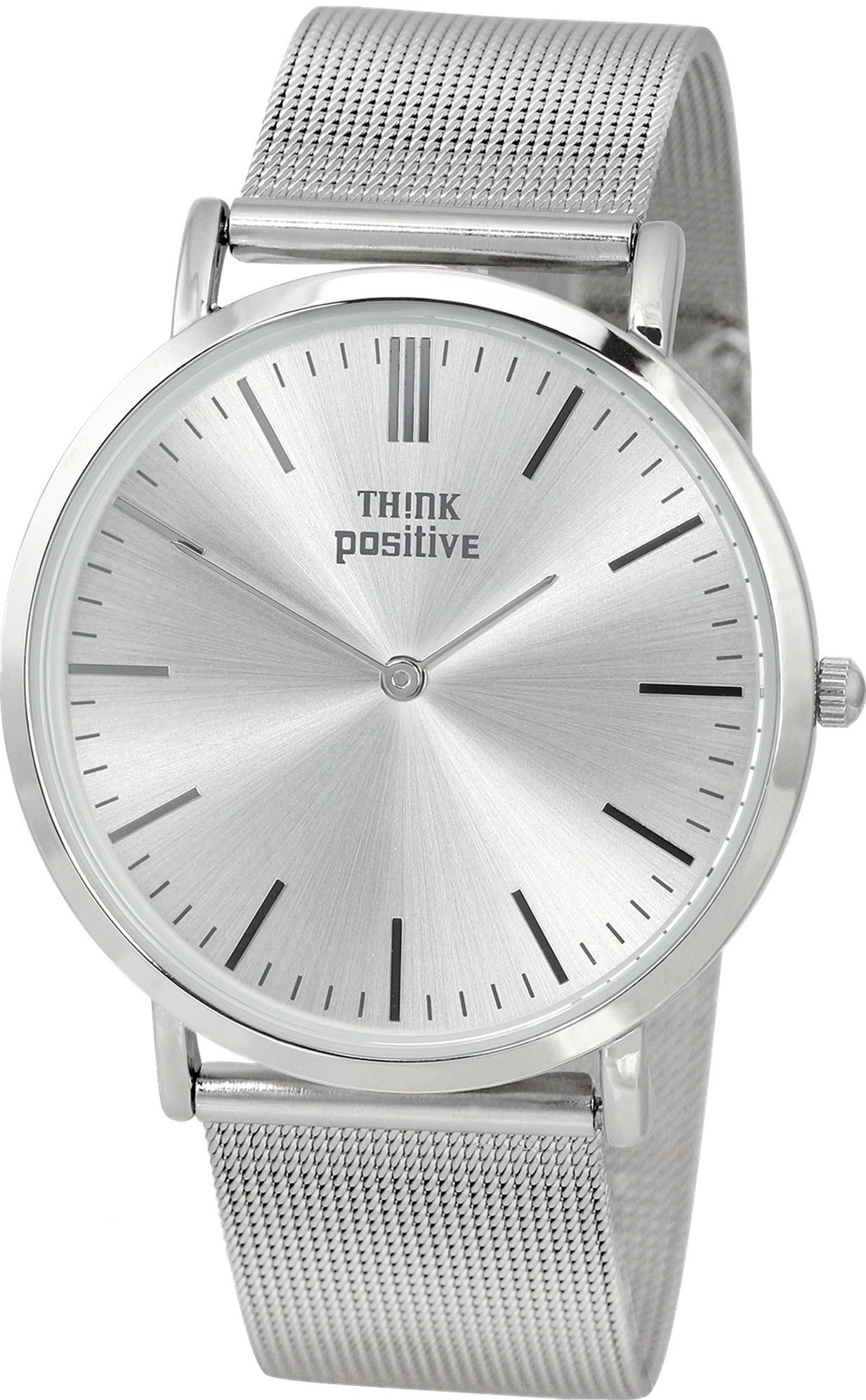 Think Pink Quarzuhr THINK positive Damen Uhr Fashion, (Analoguhr), Damen, Herrenuhr rund, groß (40mm) Edelstahlarmband, Fashion-Style