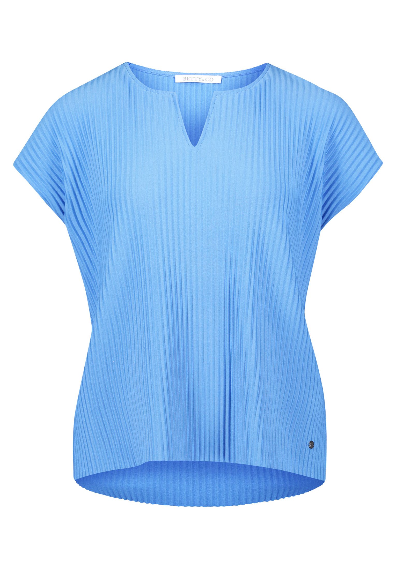 Betty&Co Kurzarmshirt "Damen Kurzarm-Shirt mit Plissee" 1 Stk. tlg. Plissee günstig online kaufen