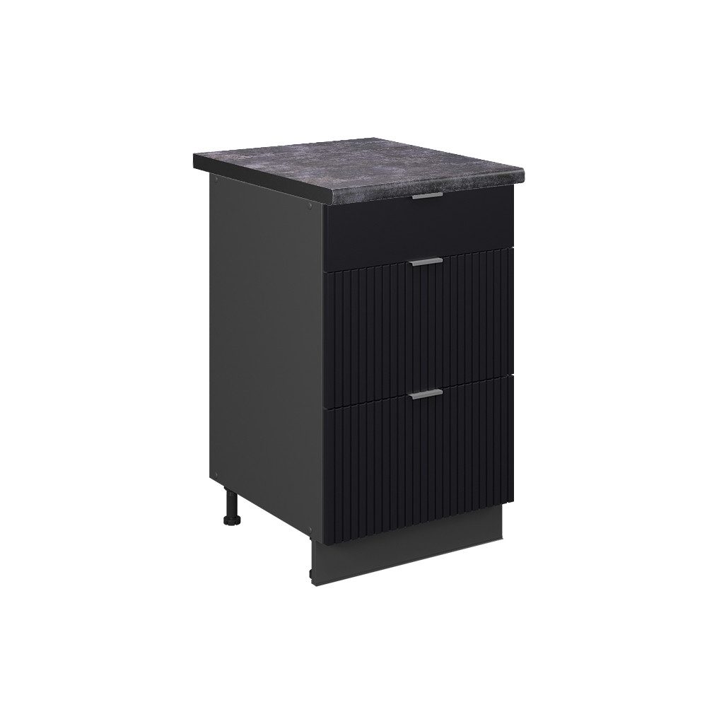 Vicco Unterschrank Fame-Line, Schwarz gestreift/Goldkraft Eiche, günstig online kaufen