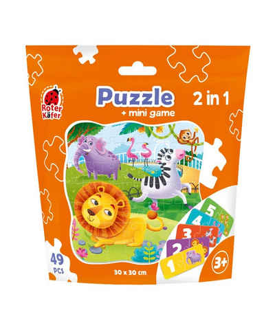 Käfer Puzzle Puzzle in stand-up pouch "2 in 1. Zoo" RK1140-06, 49 Puzzleteile