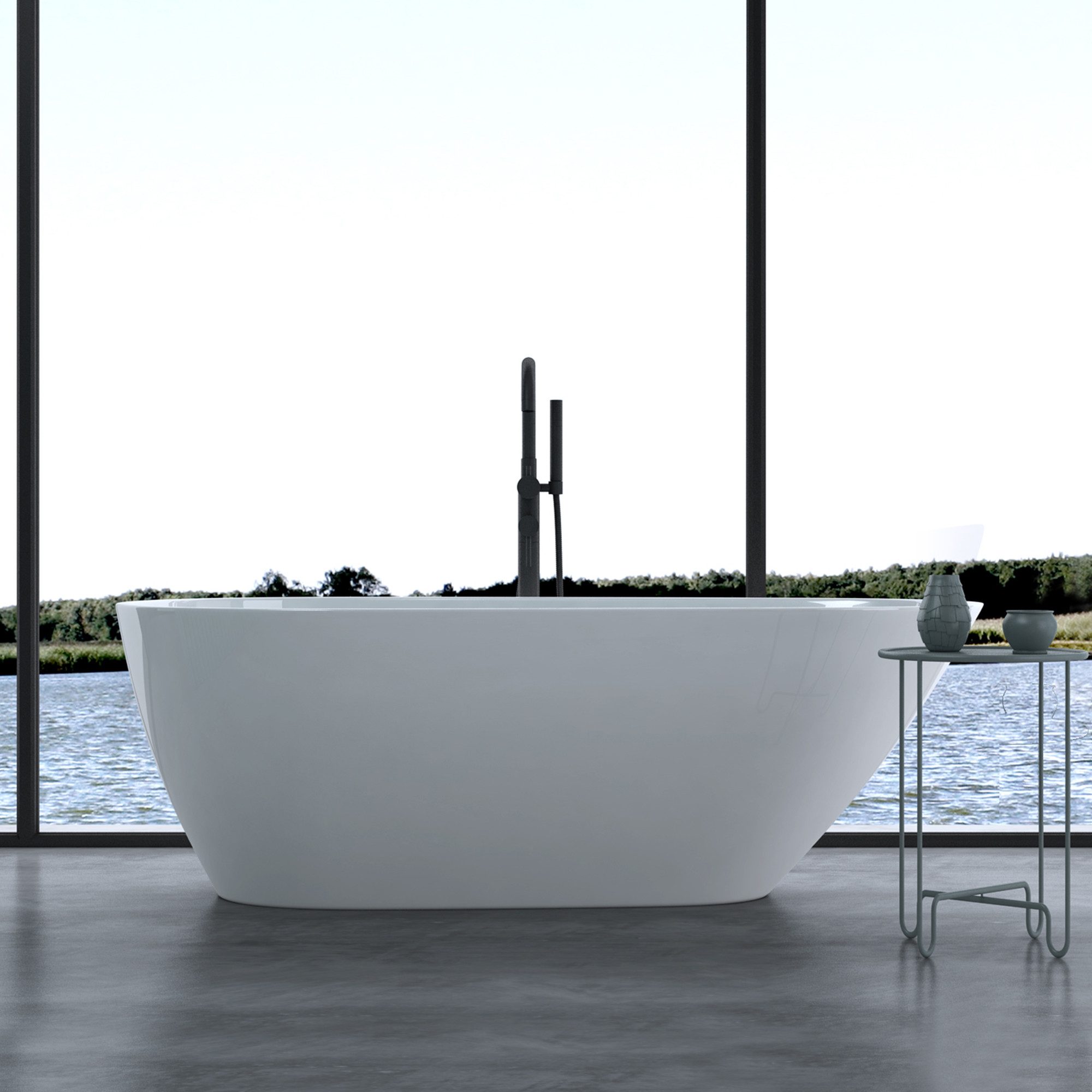doporro Badewanne Design-Badewanne Freistehend inkl. Ablaufgarnitur günstig online kaufen
