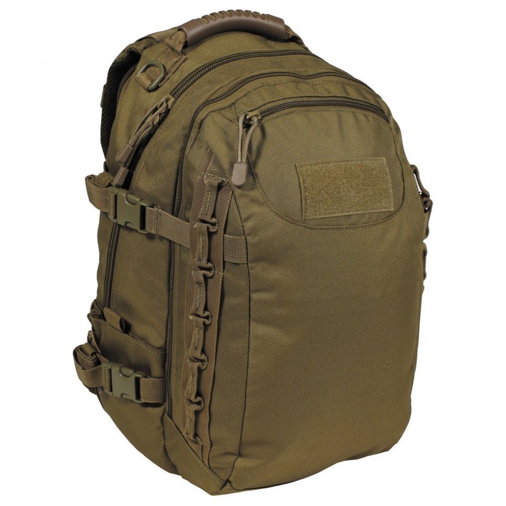 MFHHighDefence Wanderrucksack Rucksack, "Aktion", coyote tan (Packung), Öffnung oben für Trinkschlauch | Wanderrucksäcke