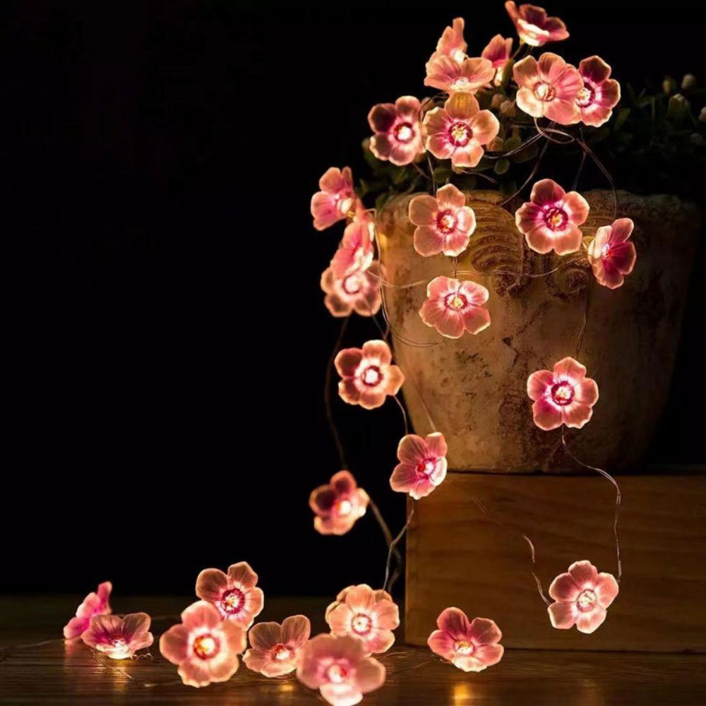 Pflaumenblütenlaterne 3m Gontence Schnur, Lichterkette LED-Lichterkette LED
