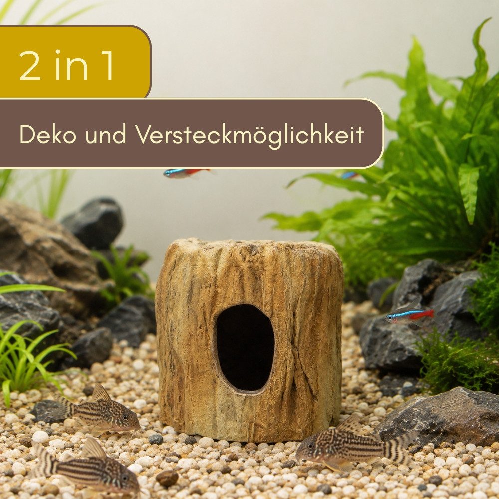GarPet Aquariendeko Aquarium Deko Baumstumpf Höhle Terrarium Versteck Krebs Laichhöhle