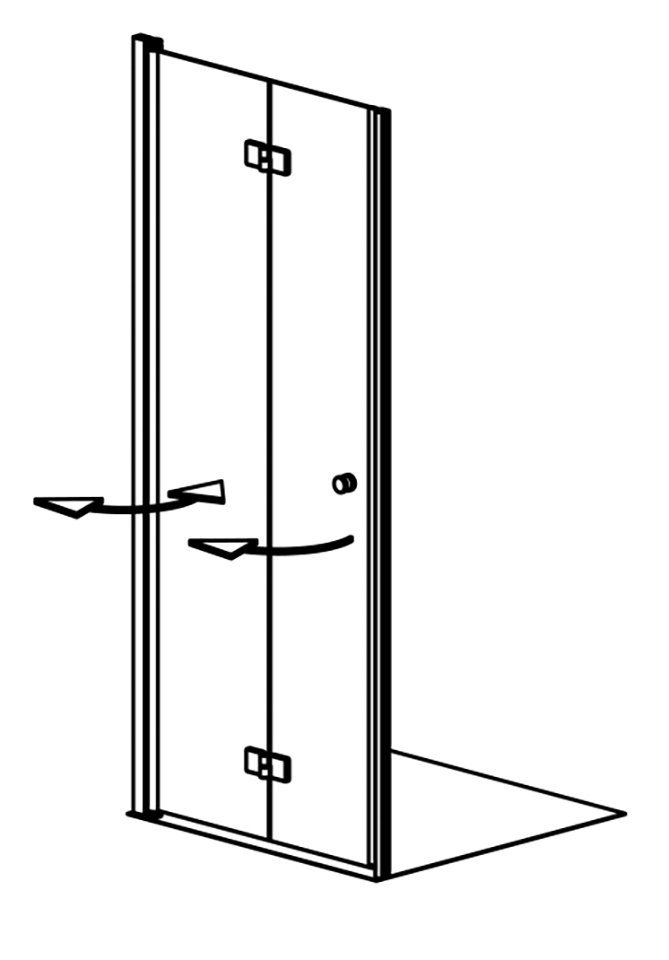 Thumbnail - maw by GEO Dusch-Falttür A-N400, 100x202,2 cm, Einscheibensicherheitsglas, BxH: 100 x 202,2 cm