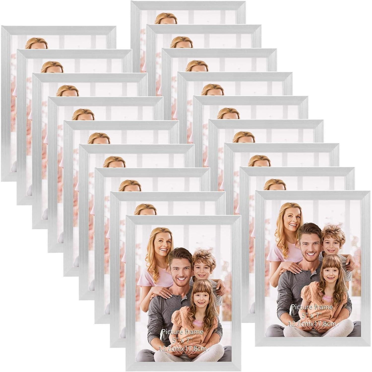 LuxusKollektion Bilderrahmen-Set Bilderrahmen Collage Set 18 Stück 13x18 cm Wand Silber 13x18cm
