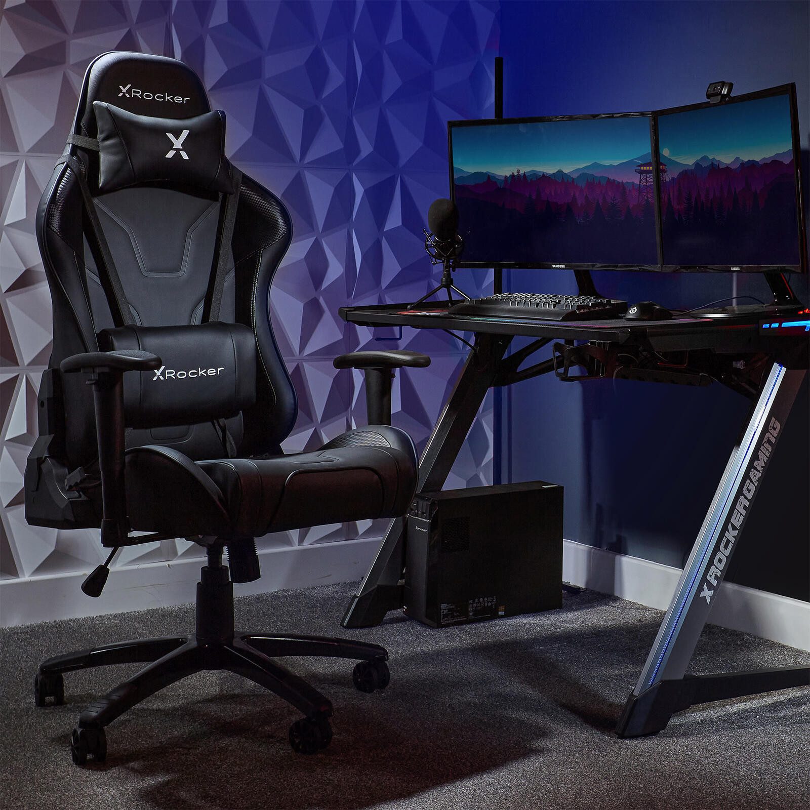 X Rocker Gaming-Stuhl Agility ESports Gaming-Bürodrehstuhl - schwarz