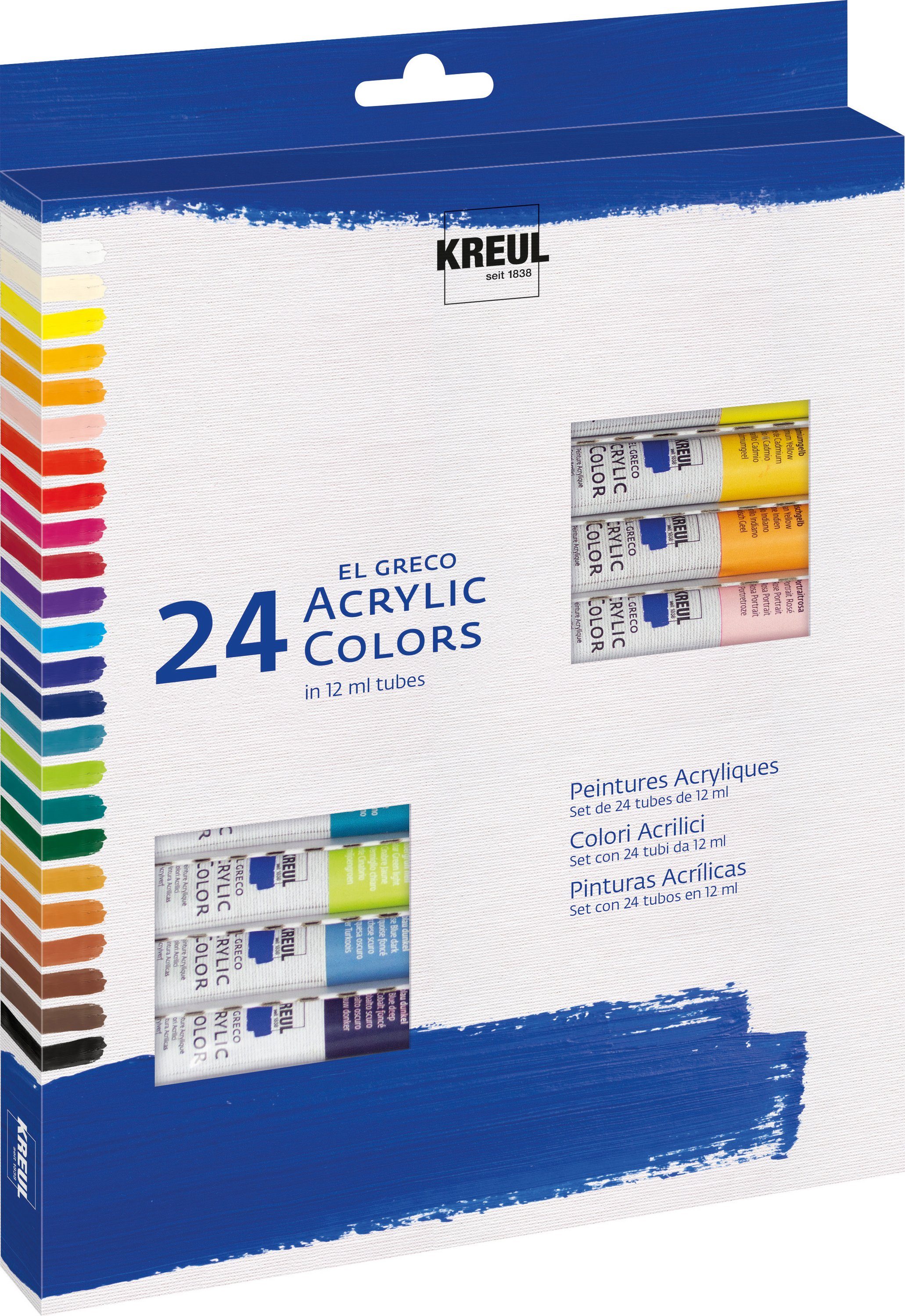 Kreul Acrylfarbe Acrylfarben-Set el Greco Acrylic, 24 x 12 ml