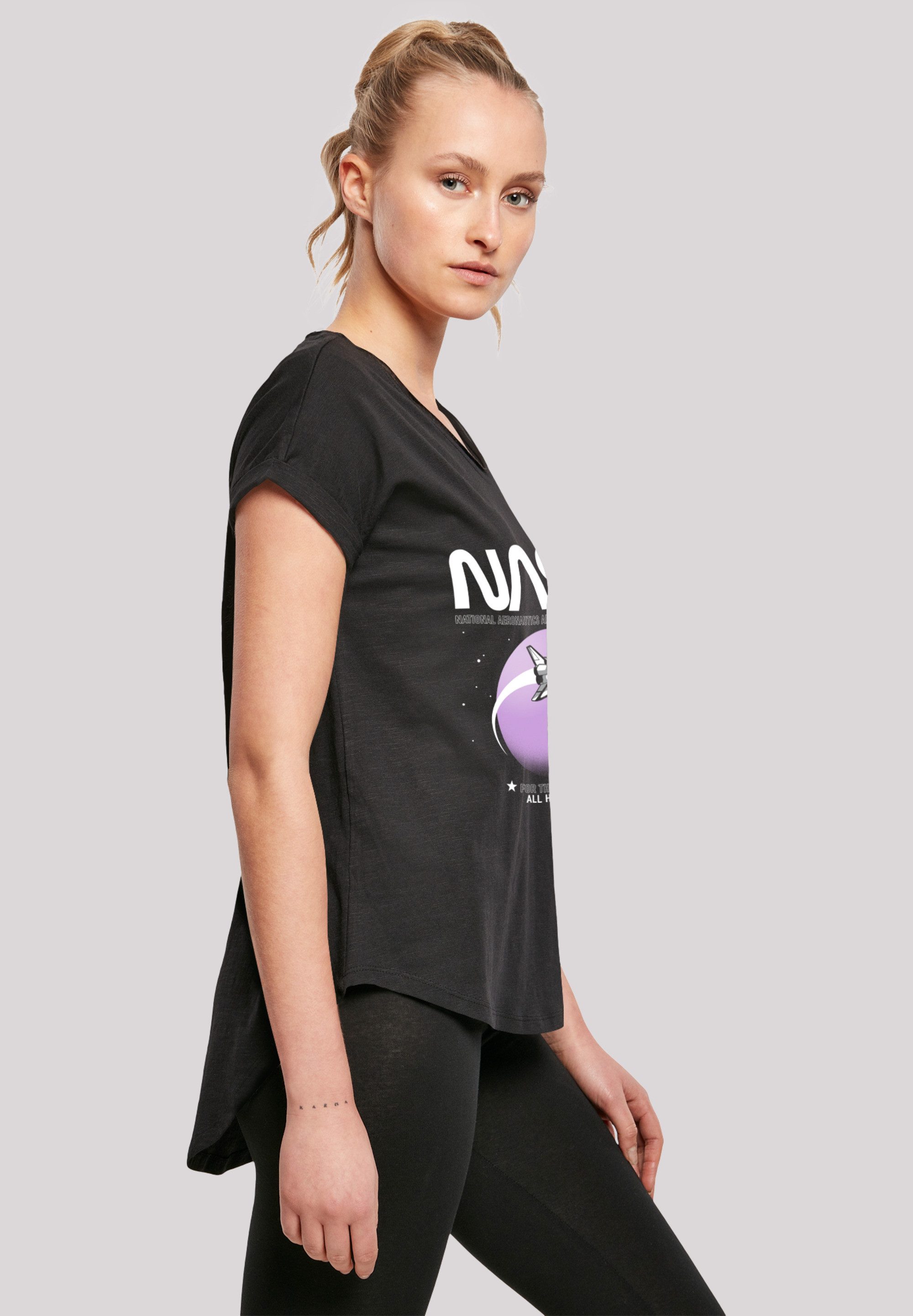 F4NT4STIC T-Shirt Long Cut T-Shirt 'NASA Shuttle Orbit' Damen,Premium Merch,Lang,Longshirt,Bedruckt
