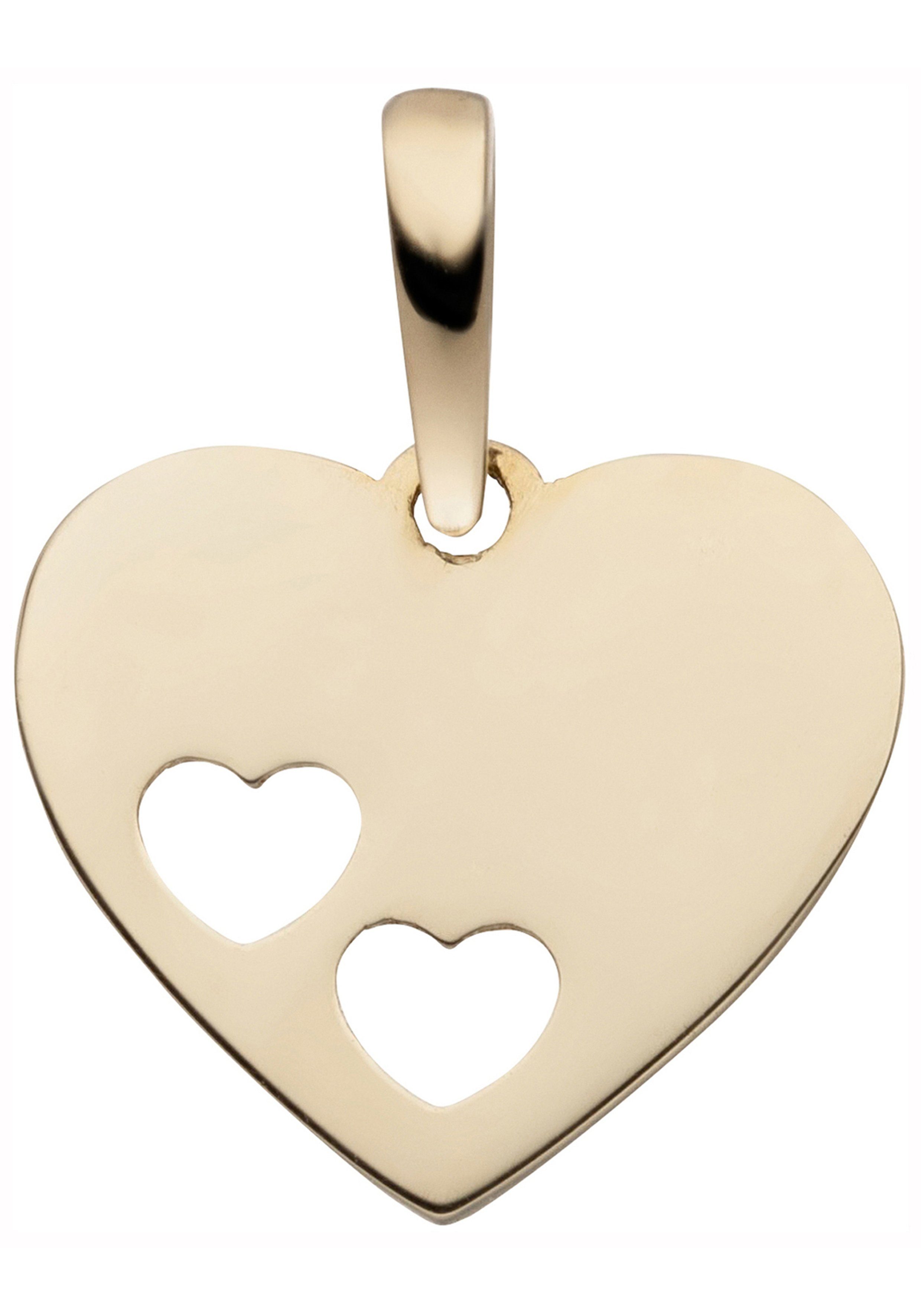 JOBO Kettenanhänger Anhänger Herzen, 333 Gold günstig online kaufen