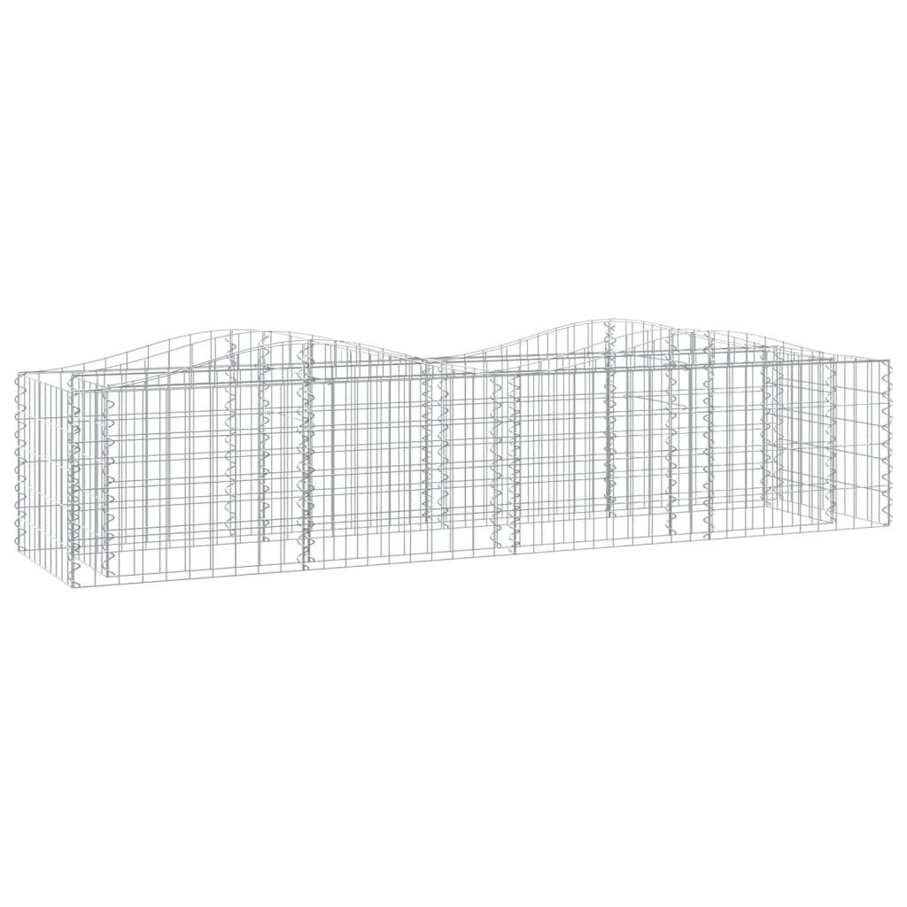 vidaXL Hochbeet Gabionen-Hochbeet mit Hochbogen 200x50x50 cm Verzinktes Eisen