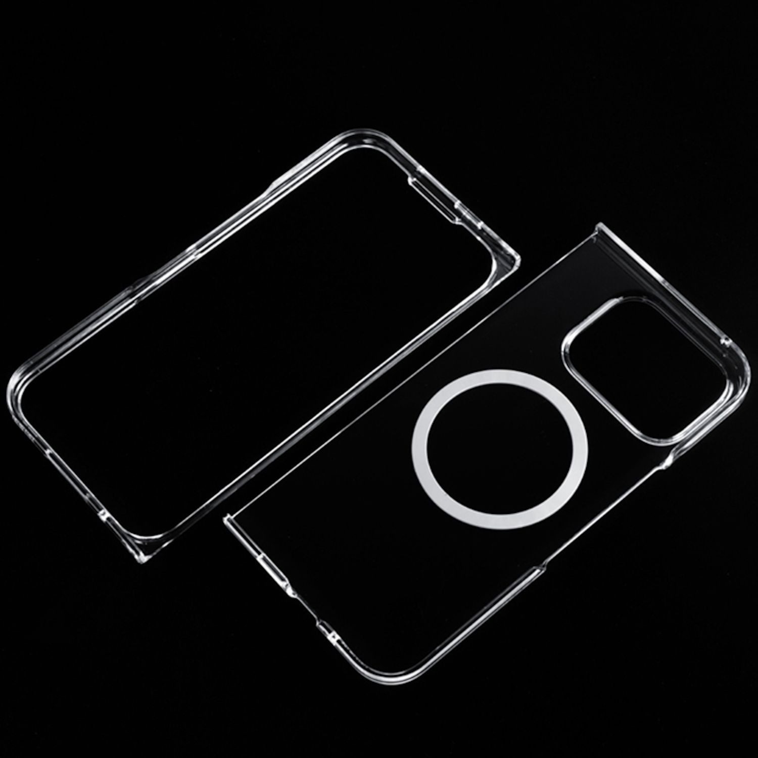 Wigento Handyhülle Für Google Pixel 9 Pro Fold PC Magsafe Schutz Hülle Case Transparent, UV-Transparente MagSafe-Hülle mit stoßfestem Design